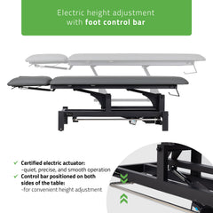 -3-Fortis 2 ERGO treatment table, electric height adjustment with foot control bar, ERGO cushion, k722 gray-3