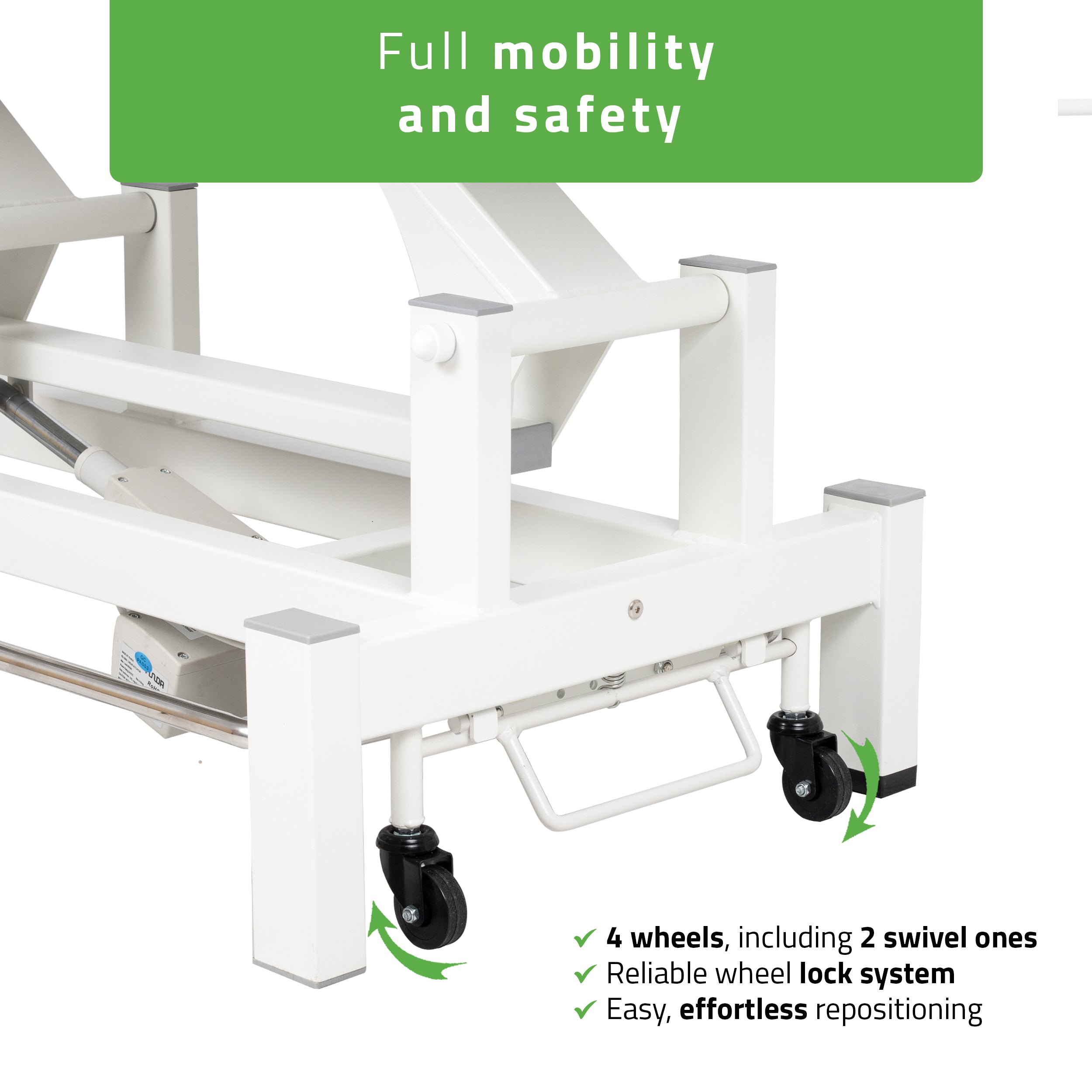 -4-Fortis 2 ERGO treatment table, electric height adjustment with foot control bar, ERGO cushion, k729 light gray-4