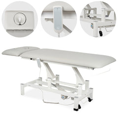 --Fortis 2 ERGO treatment table, electric height adjustment with hand remote control, ERGO cushion, k729 light gray-