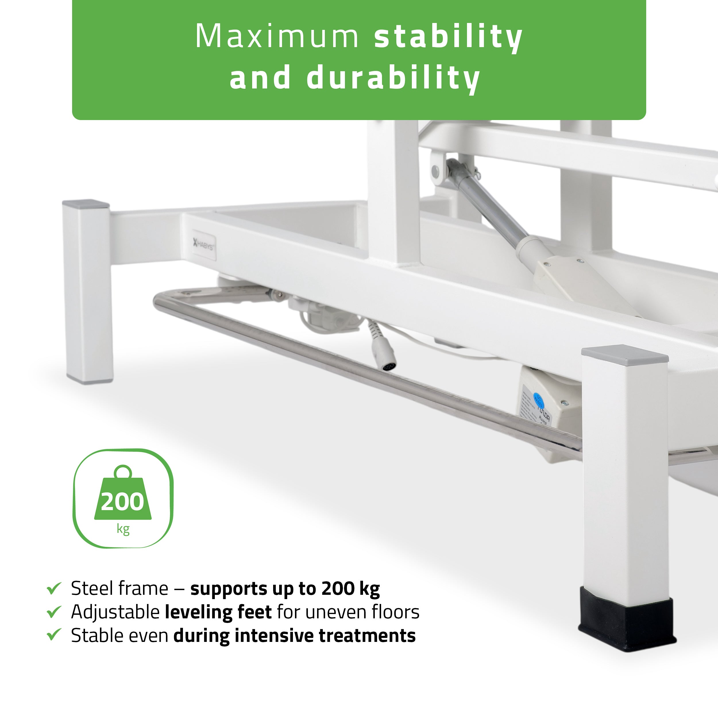 -4-Fortis 2 treatment table, electric adjustment, foot control bar, hand remote control, head cushion, k729 light gray-4
