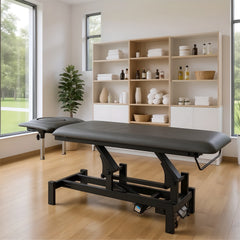 -1-Fortis 4 ERGO treatment table, electric height adjustment, hand remote control, ERGO face cushion, wheels, armrests k722 Gray-1