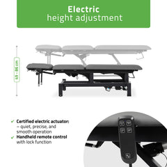 -2-Fortis 5 ERGO treatment table, electric adjustment, hand remote control, ERGO face cushion, wheels, armrests, k722 Gray-2
