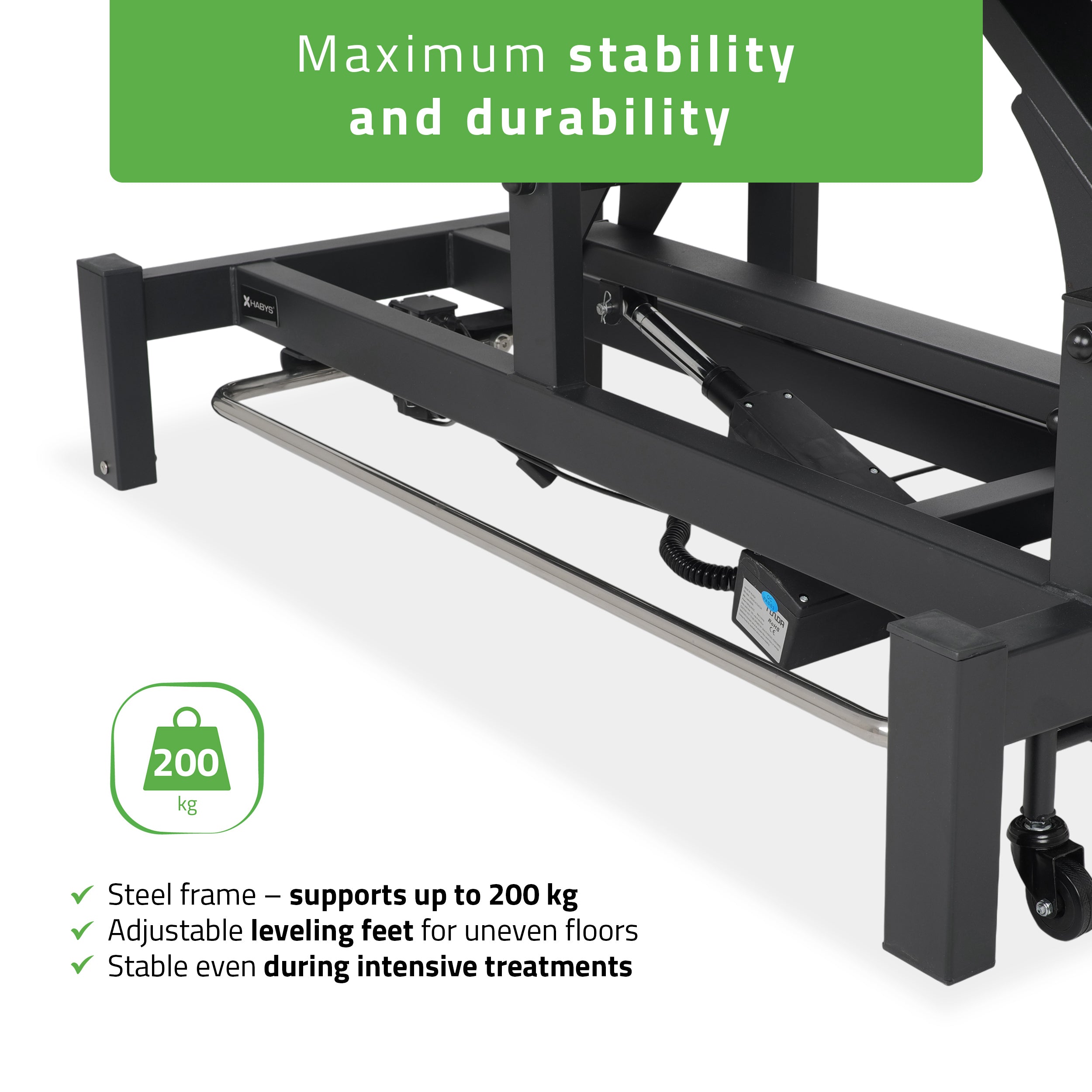 -6-Fortis 5 ERGO treatment table, electric height adjustment with foot control bar, ERGO cushion, k722 gray-6
