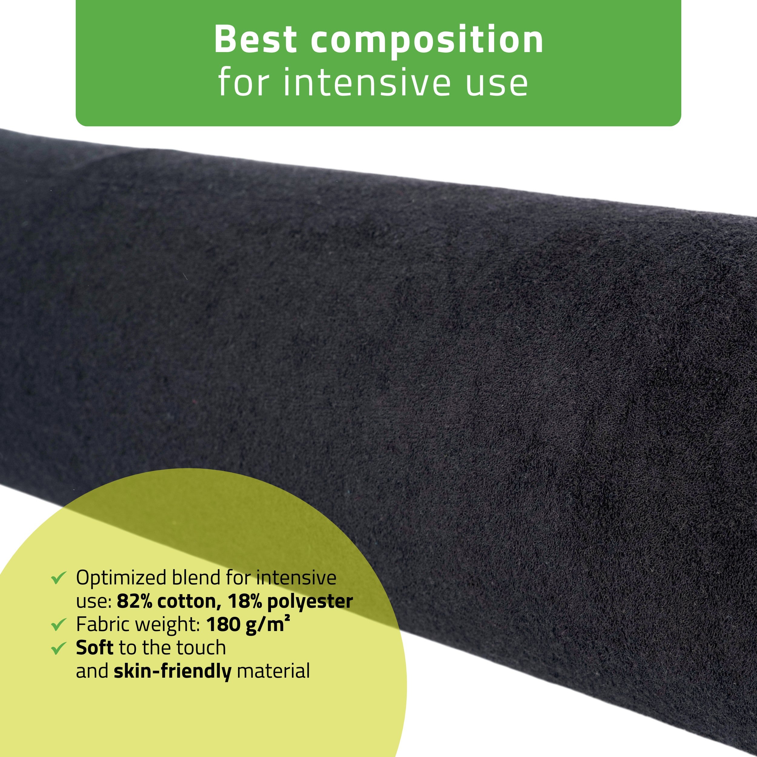 -2-Frotte cover for bolster, 15 × 60 cm black-2
