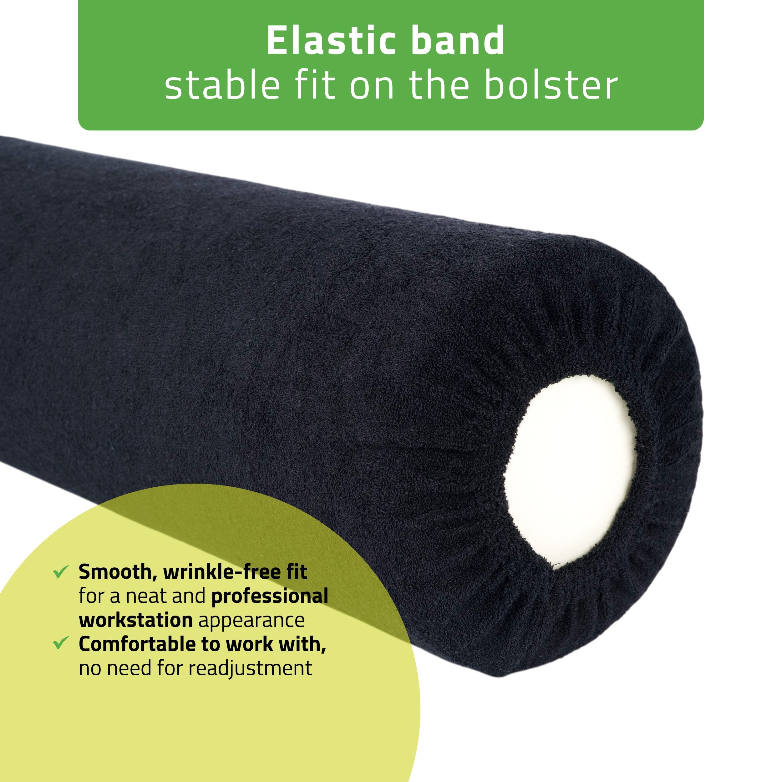 -3-Frotte cover for bolster, 15 × 60 cm black-3