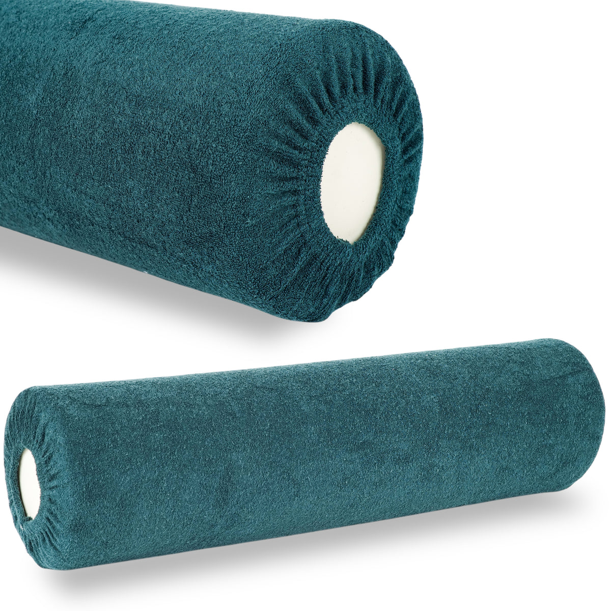 --Frotte cover for bolster, 15 × 60 cm bottle green-