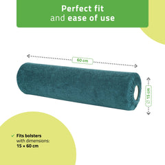 -1-Frotte cover for bolster, 15 × 60 cm bottle green-1