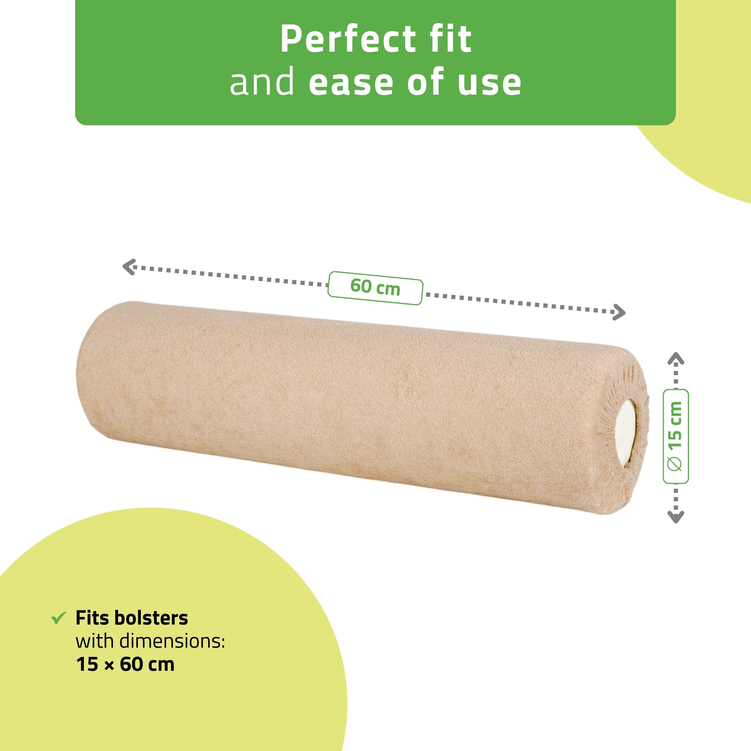 -1-Frotte cover for bolster, 15 × 60 cm creamy latte-1