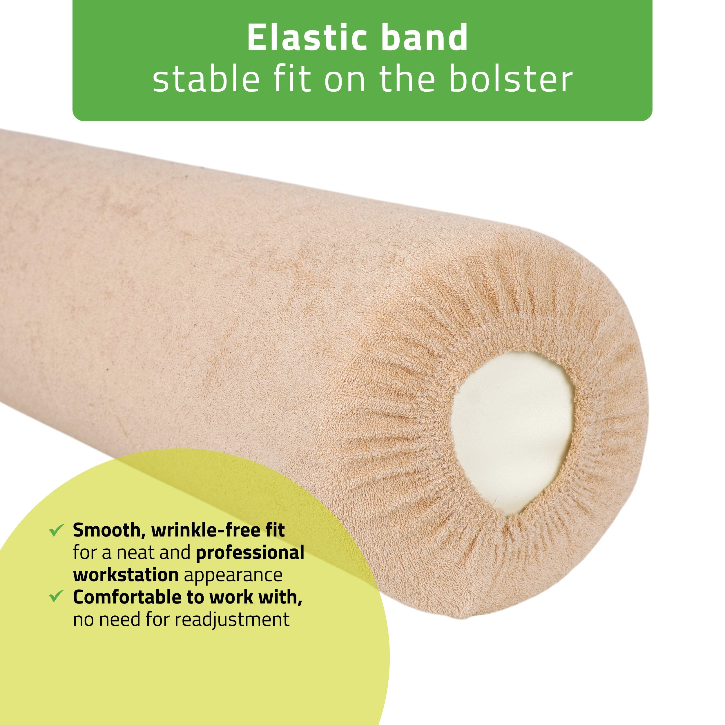 -3-Frotte cover for bolster, 15 × 60 cm creamy latte-3