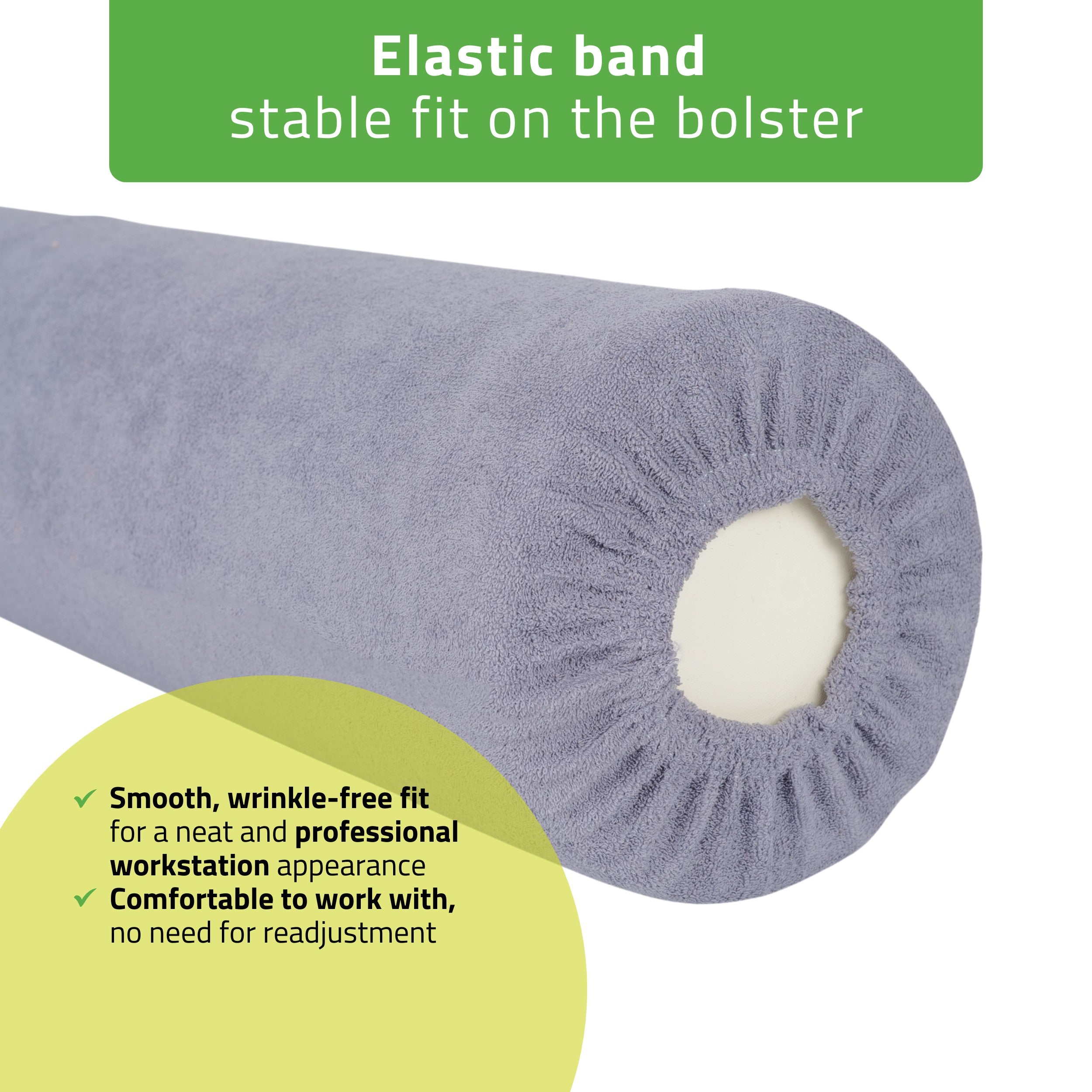 -3-Frotte cover for bolster, 15 × 60 cm gray-3