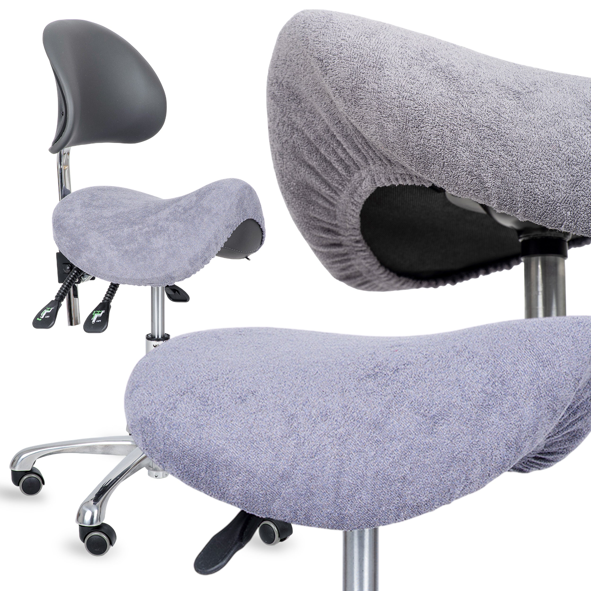 --Frotte cover with elastic for stool, gray-