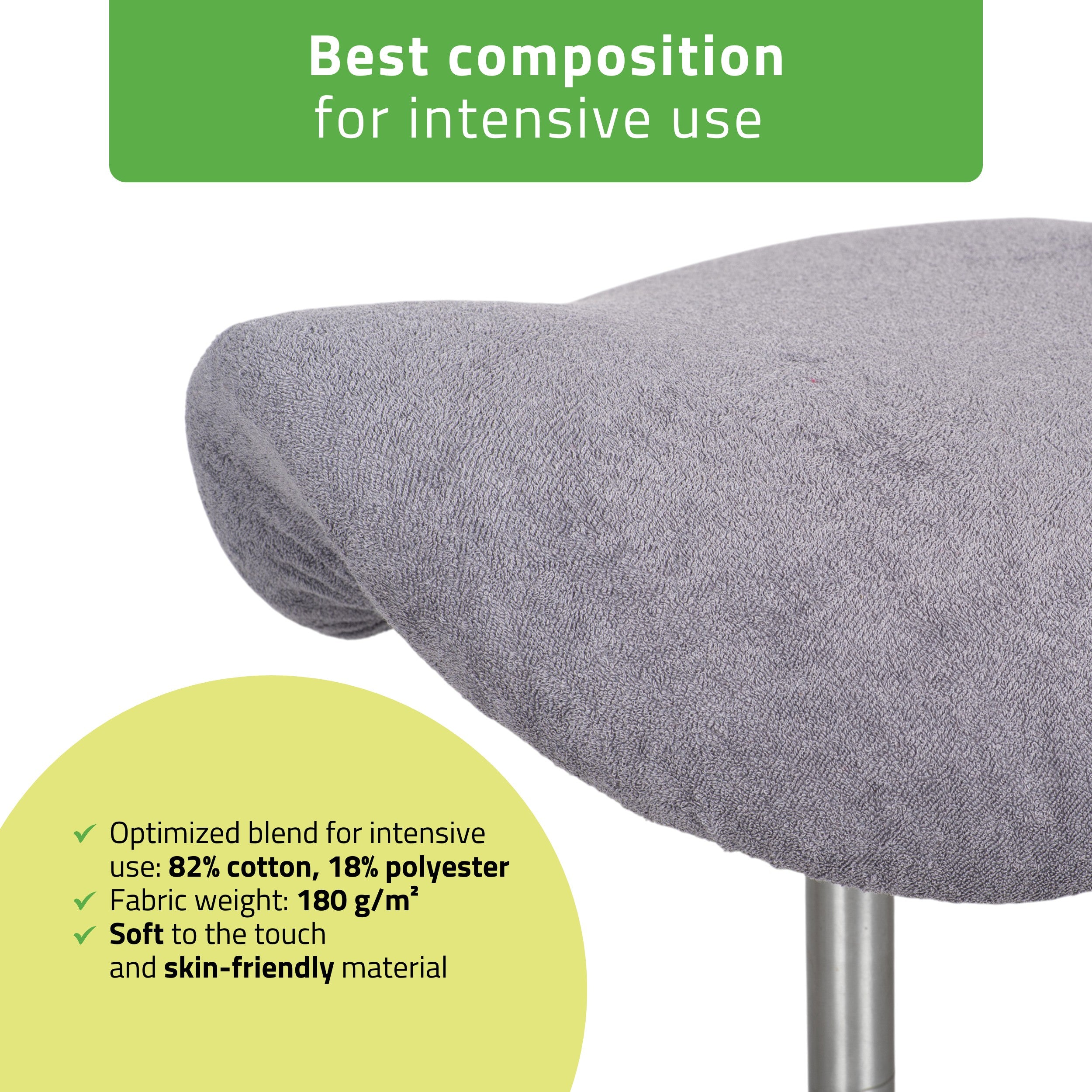 -2-Frotte cover with elastic for stool, gray-2