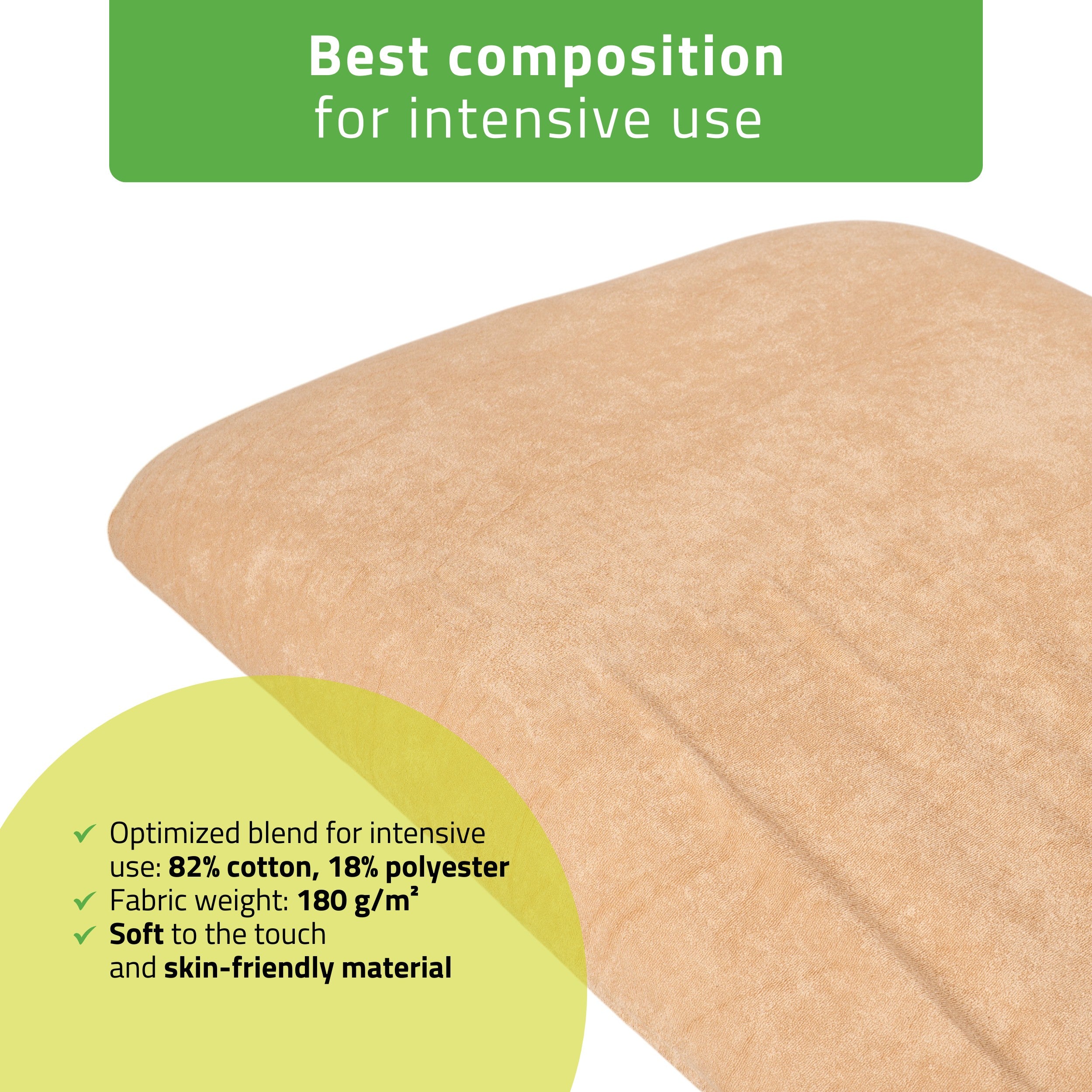 -2-Frotte sheet with elastic and ties for cosmetic chair, creamy latte-2