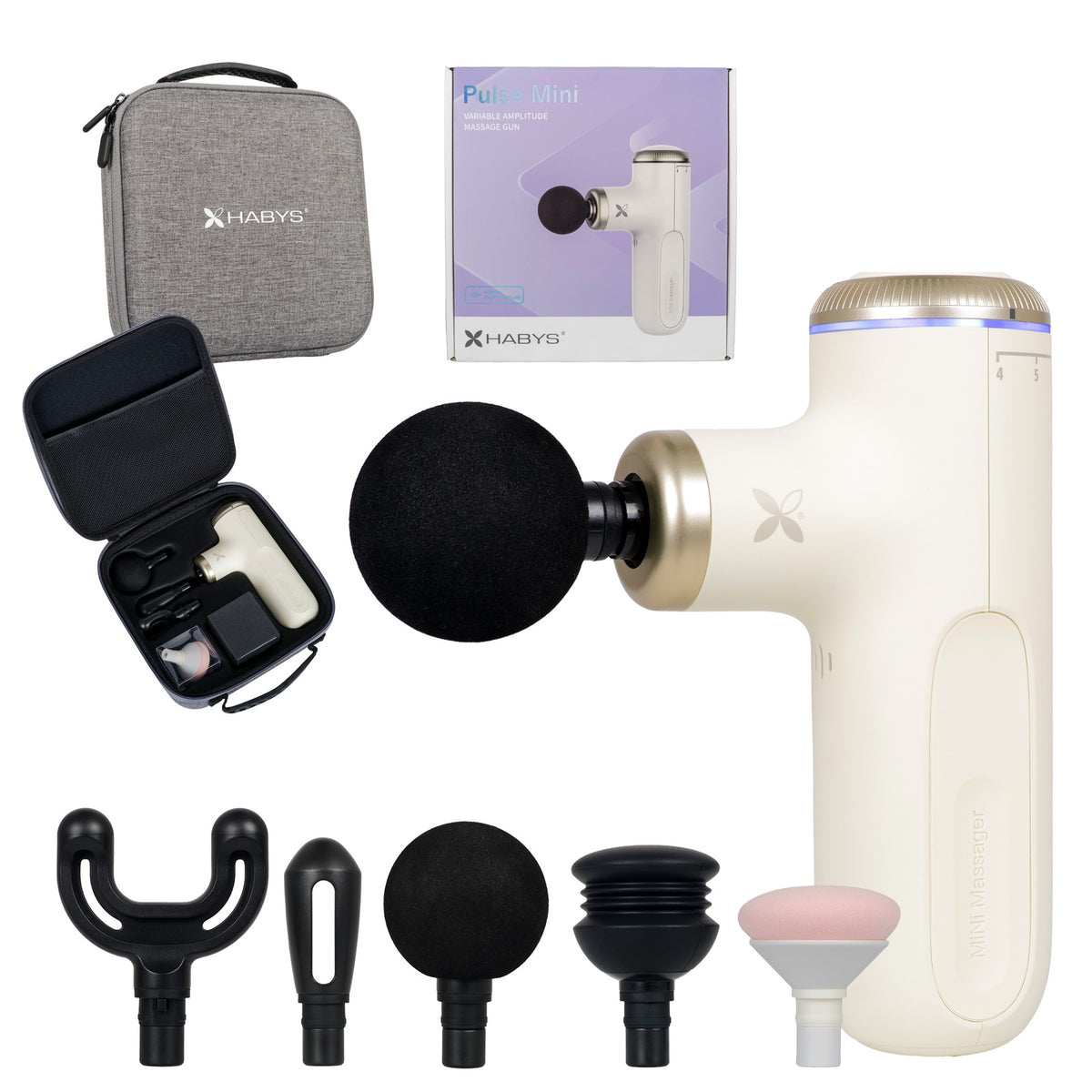 --Habys Pulse Mini Electric Massager – Ivory-