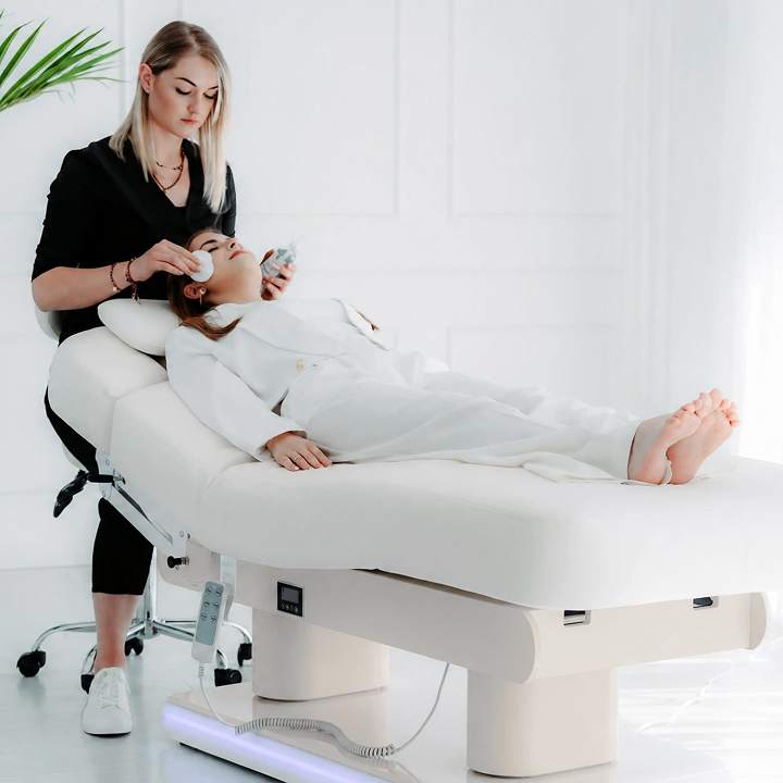 -1-Luxury beauty bed Eterna Beige with 4 motors,  Gentle Flex k901 white-1