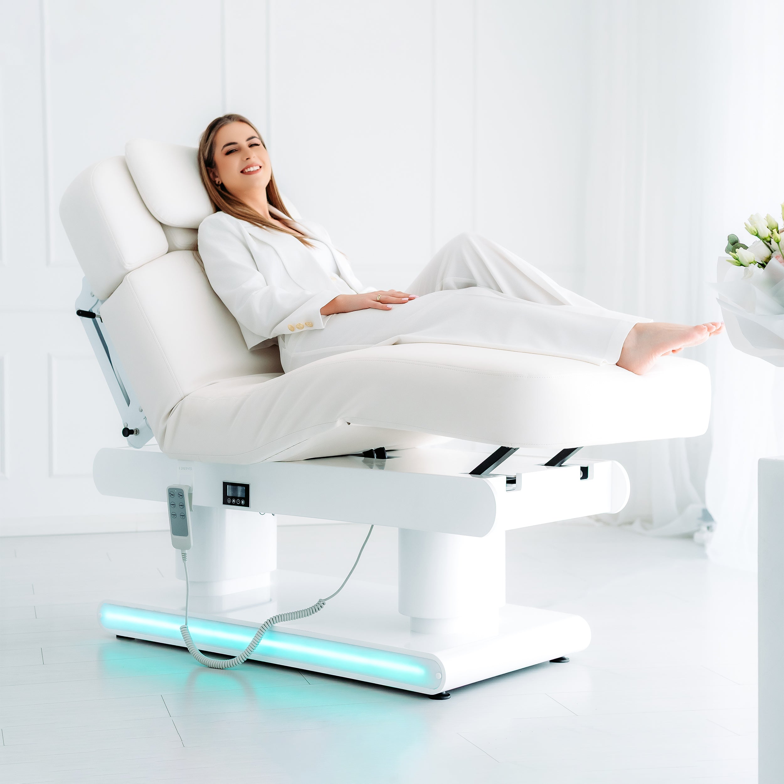 -1-Luxury beauty bed Eterna Gentle Flex k901 white  – 4 motors-1