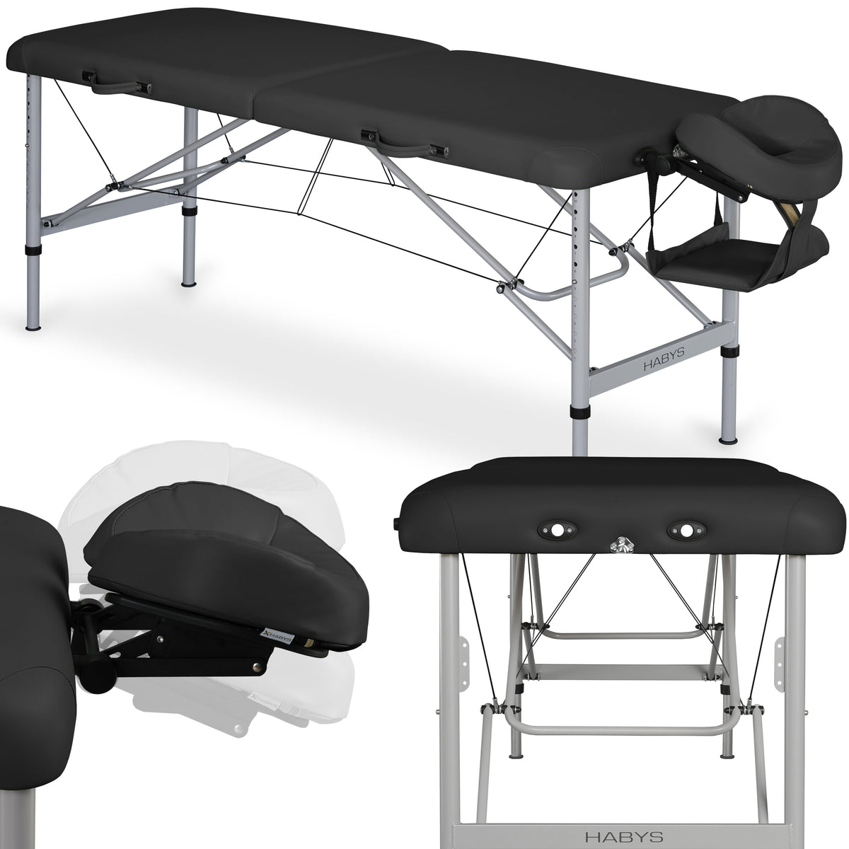 --Massage Table Aero Alu 60 Vinyl Flex K015 Black-