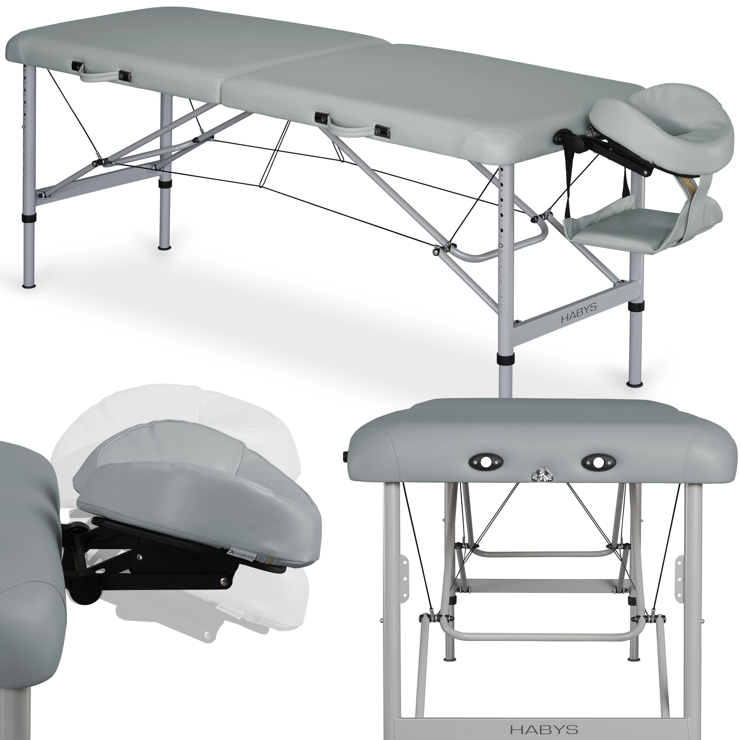 --Massage Table Aero Alu 60 Vinyl Flex K029 Grey-