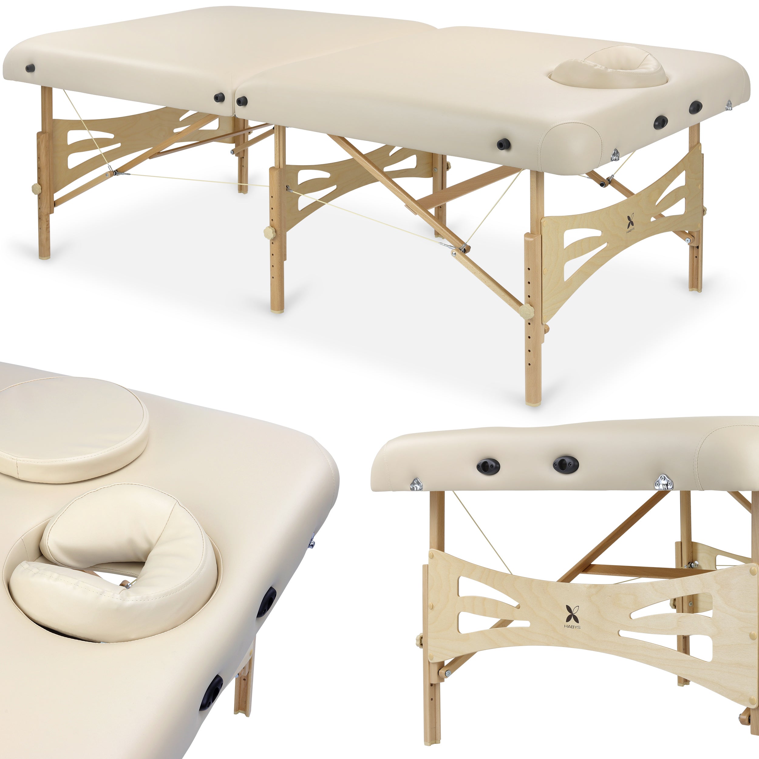 --Massage Table Integral Light Wood 102 Comfort Face Hole Vinyl Flex K033 Beige-
