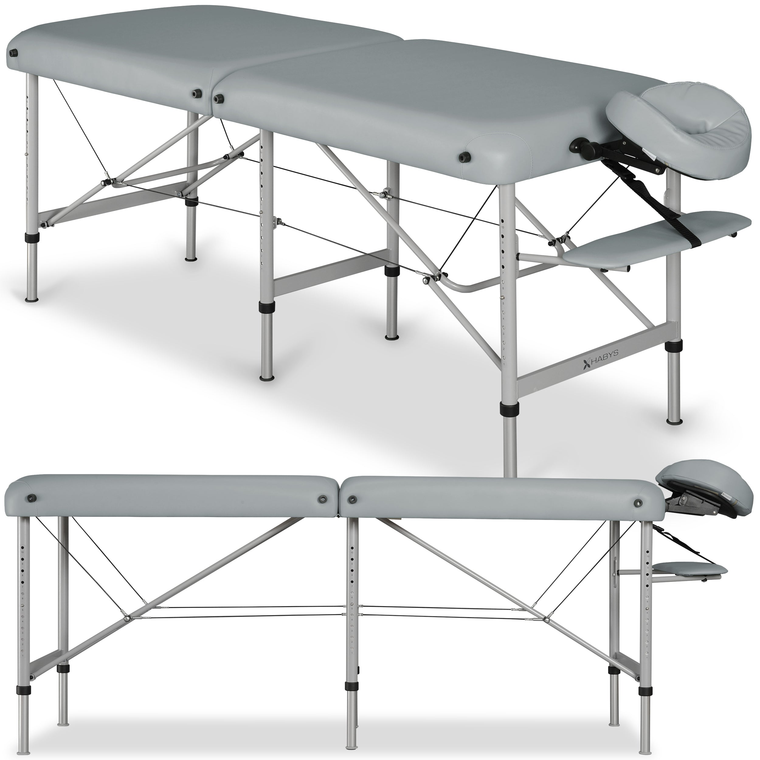 --Massage Table Medmal Alu 70 Vinyl Flex K029 Grey-