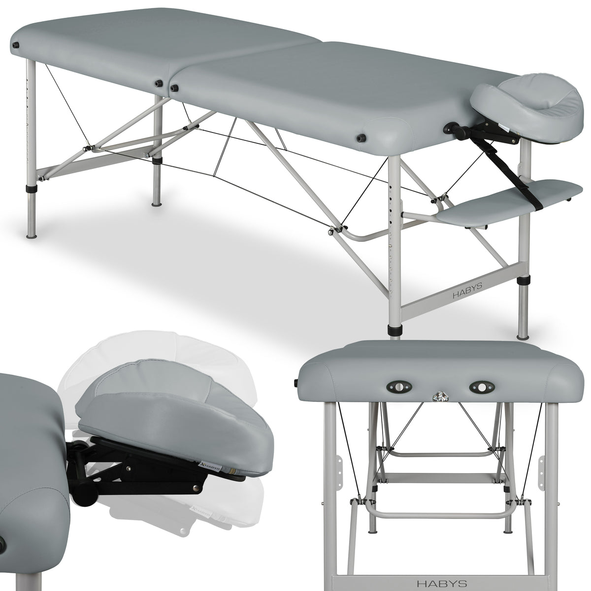 --Massage Table Panda Alu 70 Vinyl Flex K029 Grey-