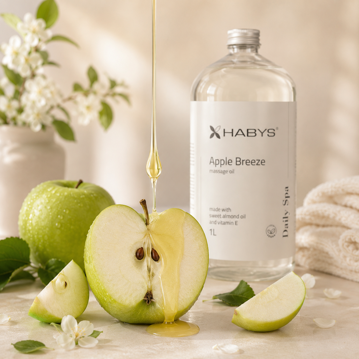 -1-Massage oil Daily Spa Apple Breeze, HABYS 1000 ml-1