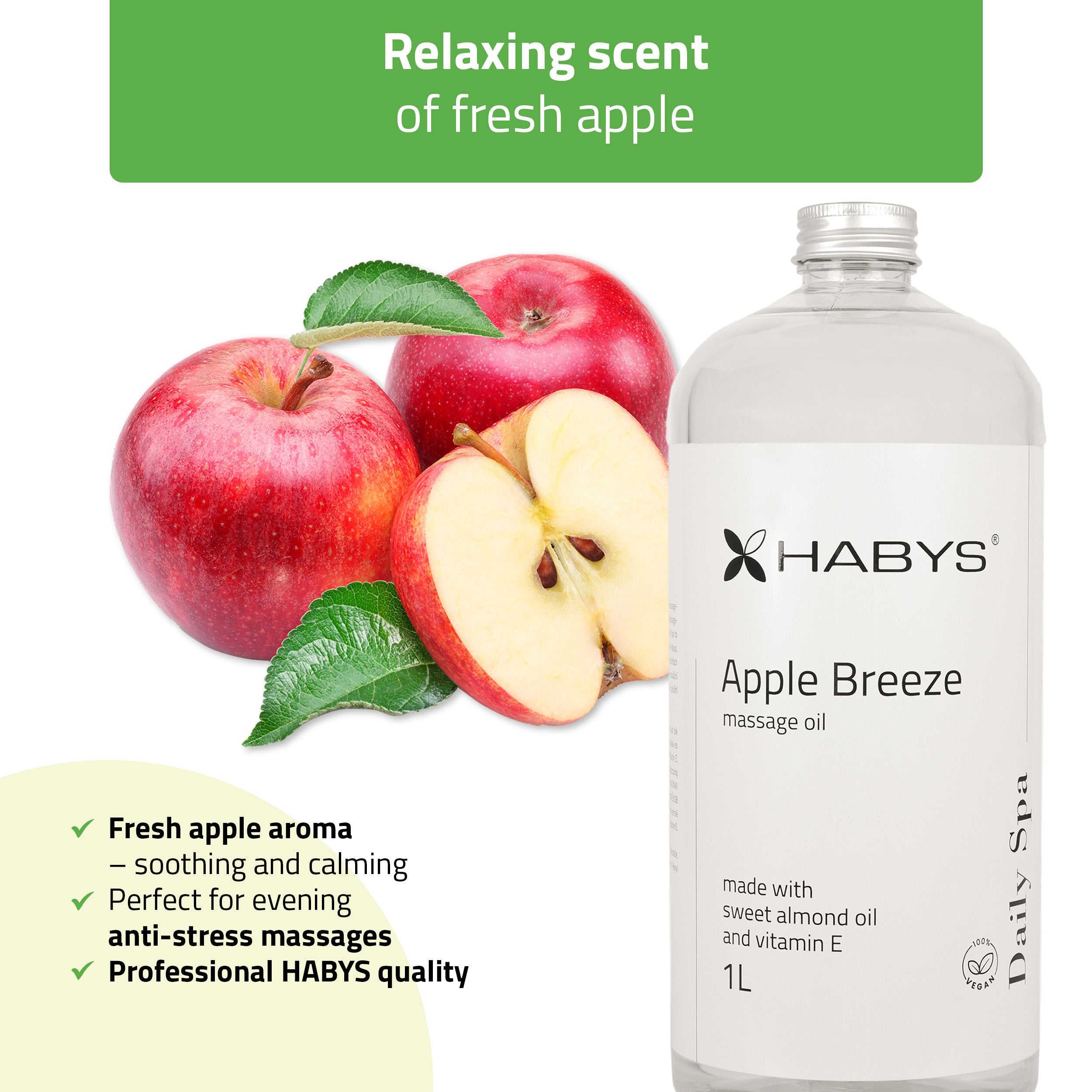 -5-Massage oil Daily Spa Apple Breeze, HABYS 1000 ml-5