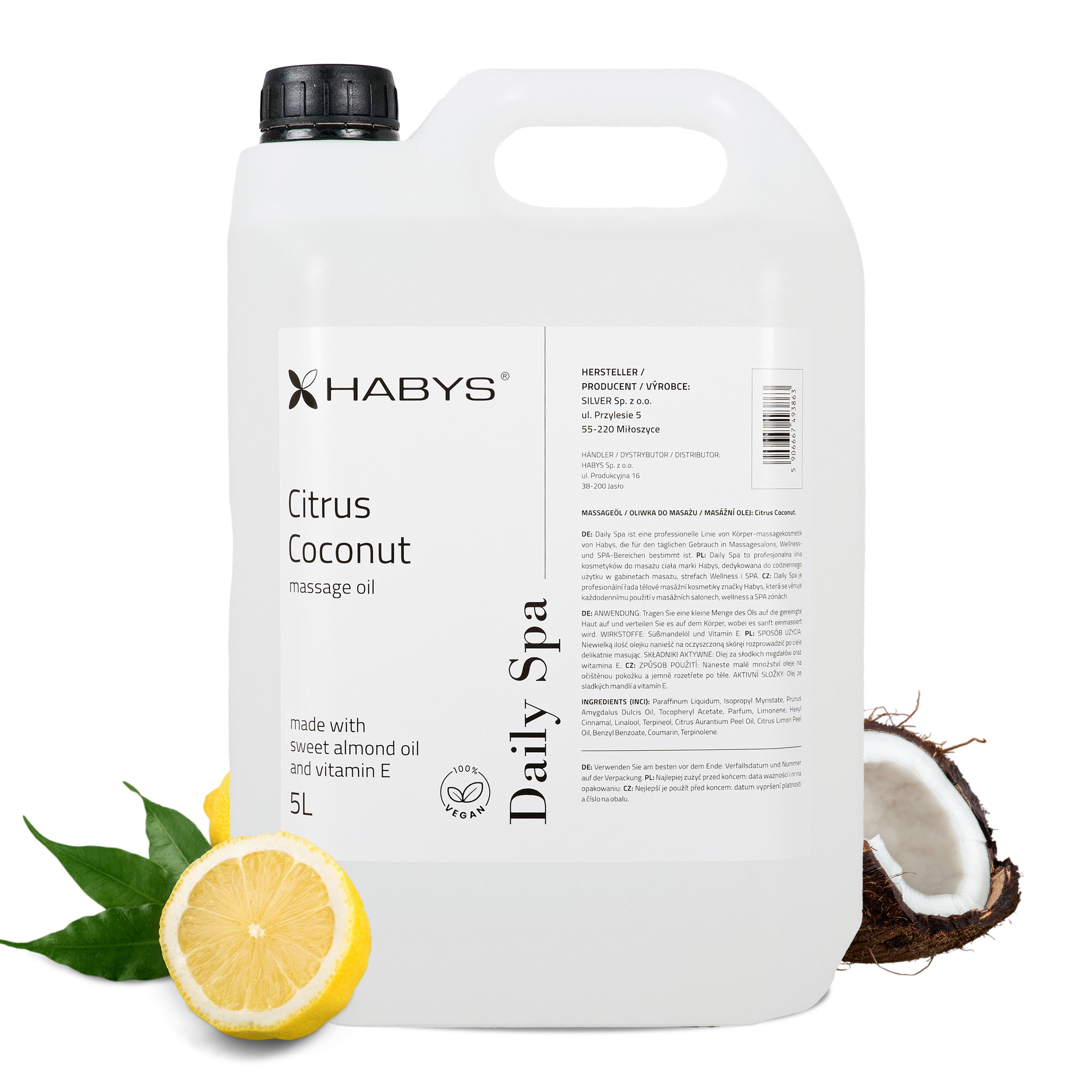 --Massage oil Daily Spa Citrus coconut, HABYS 5000 ml-