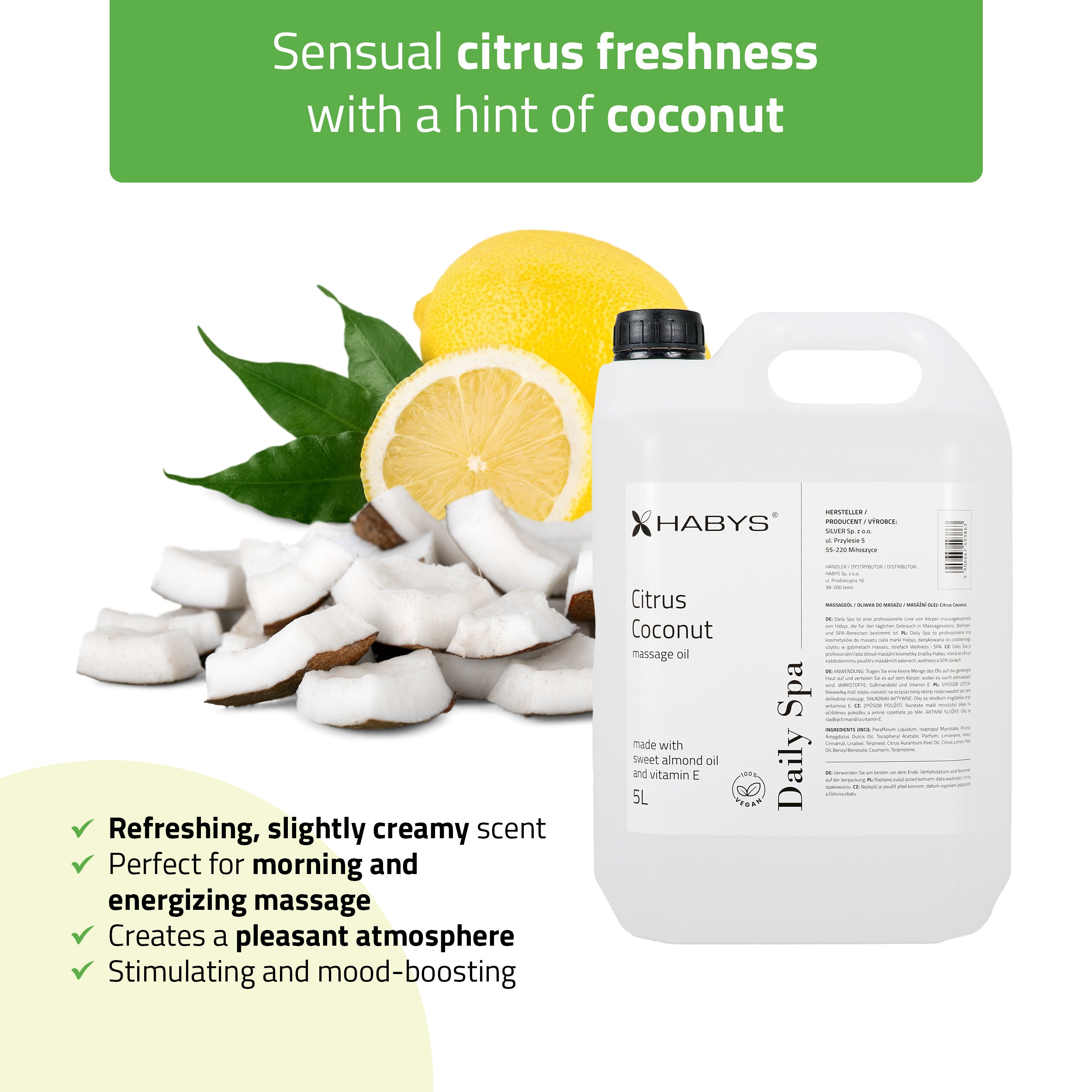 -4-Massage oil Daily Spa Citrus coconut, HABYS 5000 ml-4