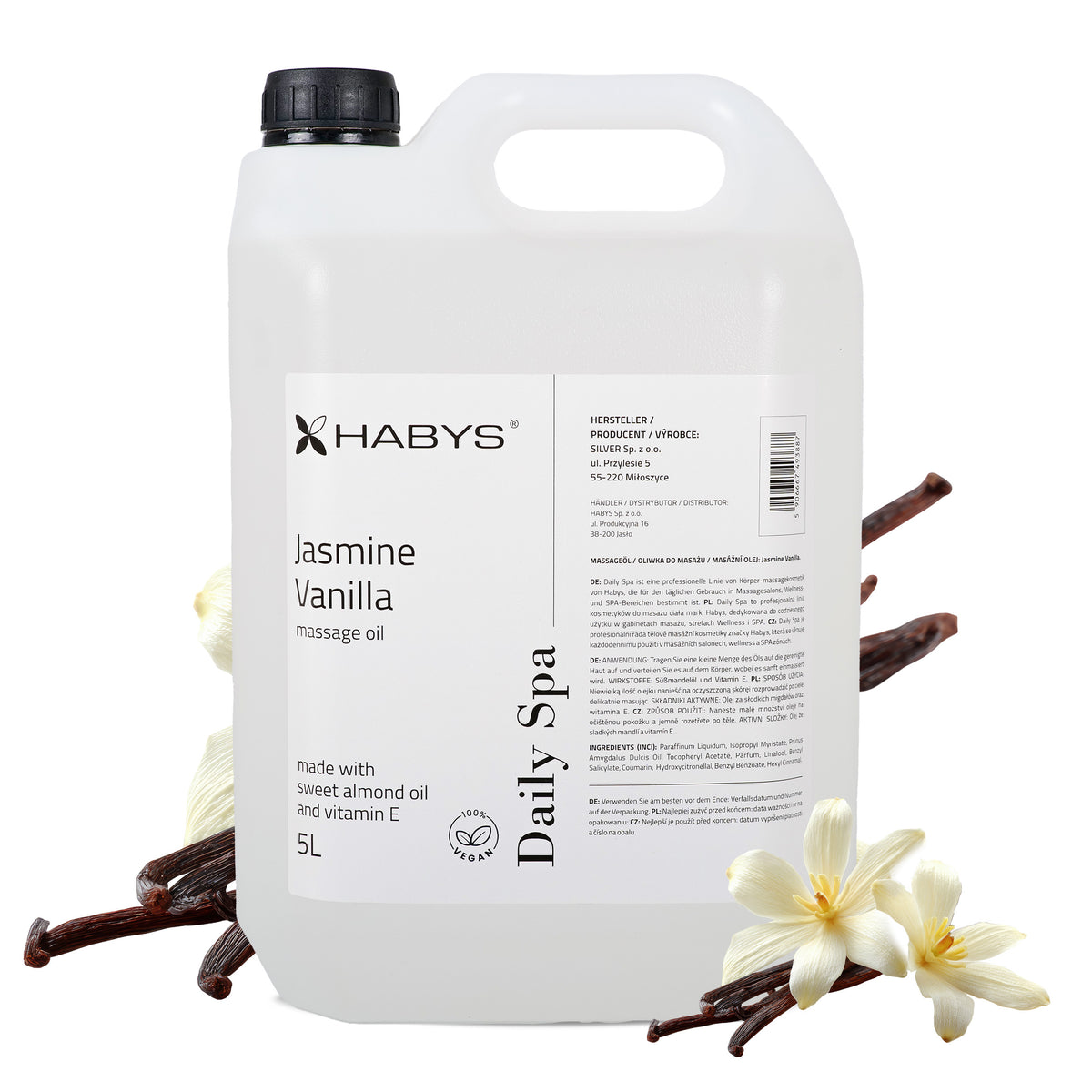 --Massage oil Daily Spa Jasmine Vanilla HABYS 5000 ml-