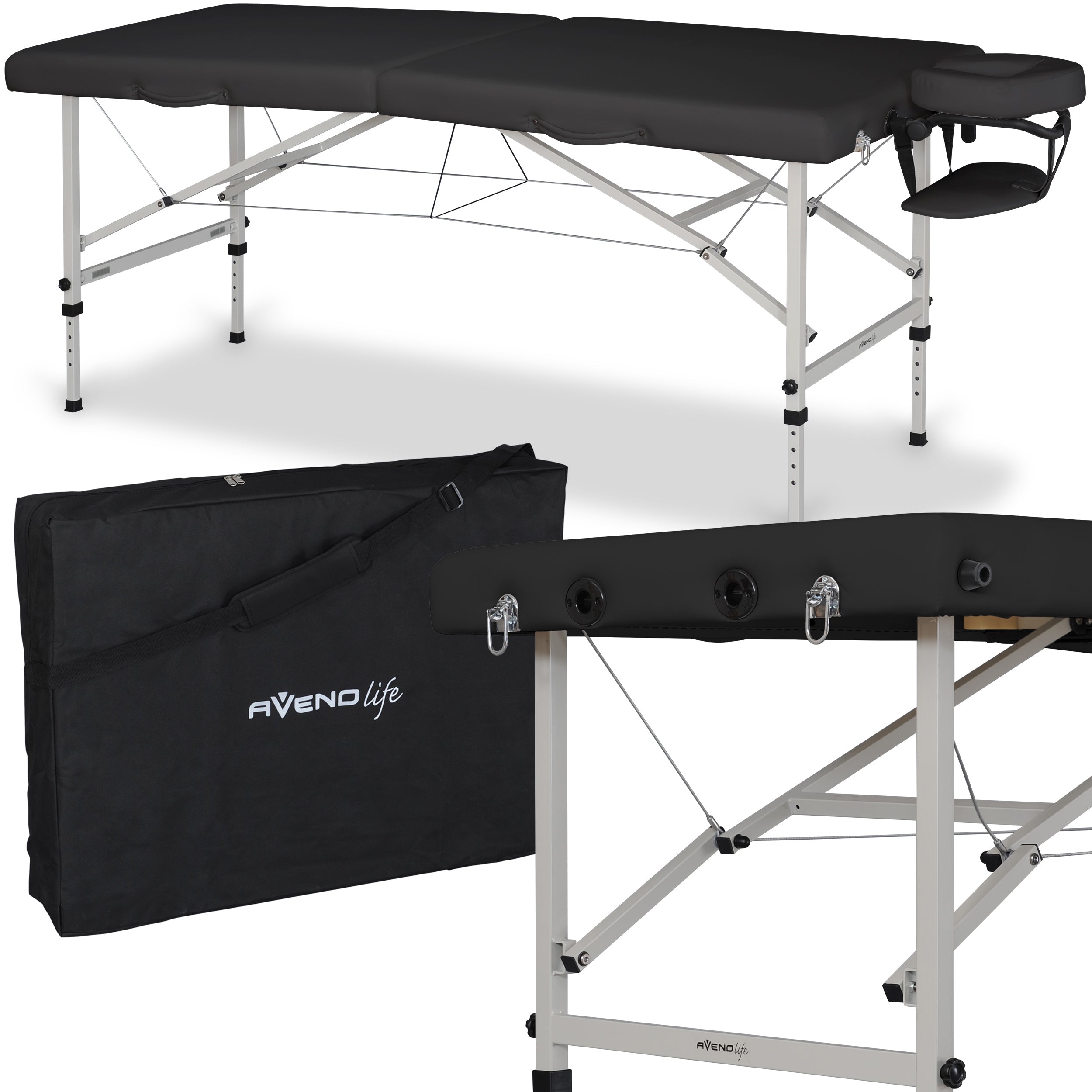 --Massage table Torina Matt Touch K105 Black-