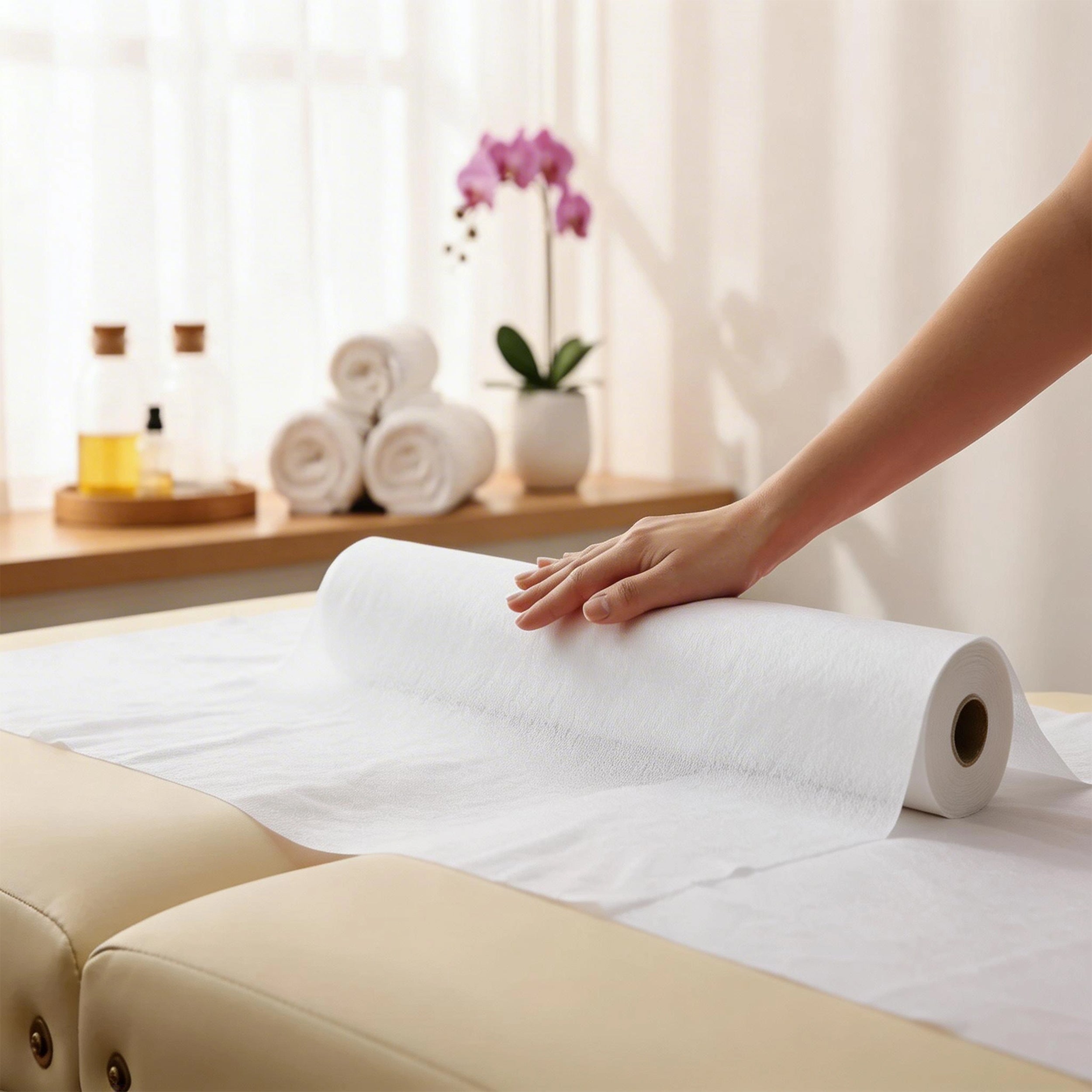 -1-Non-woven medical roll sheet 70 cm x 50 m 15g/m2, white-1