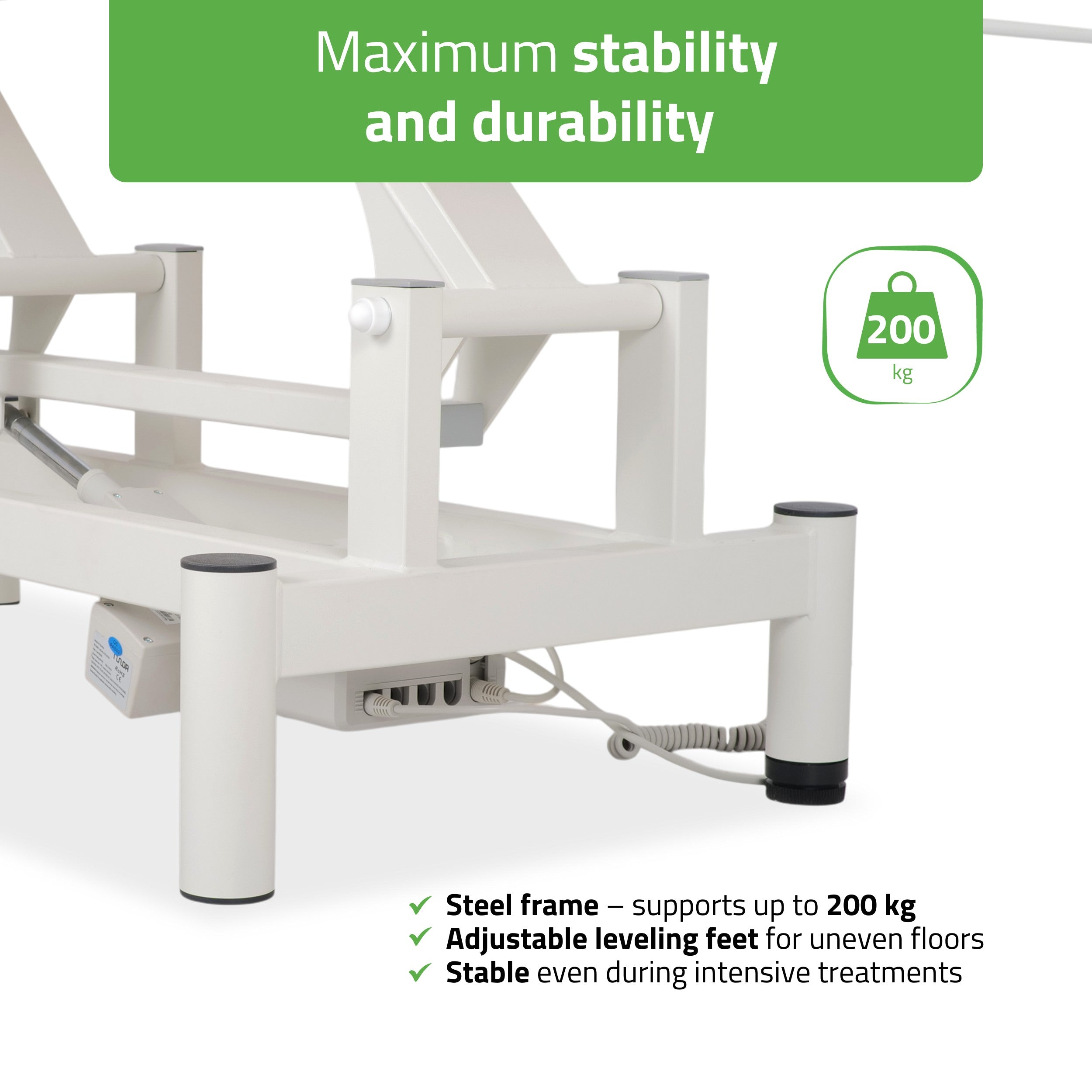 -5-Optima therapy table, electric height adjustment with hand remote –   Satin Comfort k701 white-5