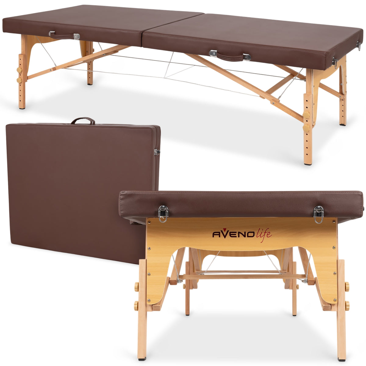 --Portable Thai massage table Niro 80 PU k835 brown-