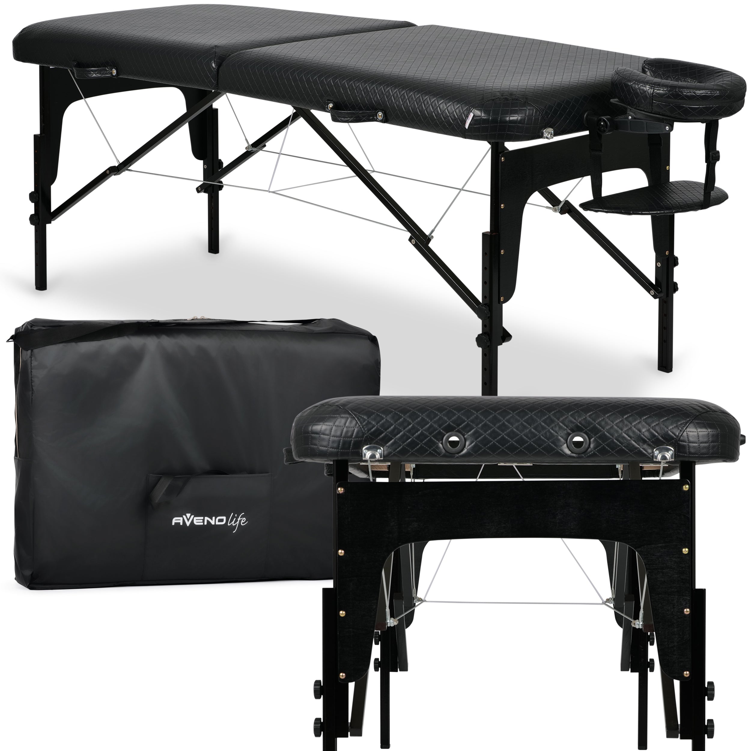 --Portable cosmetic and massage bed Estetic Black Comfy Base K515 Black-