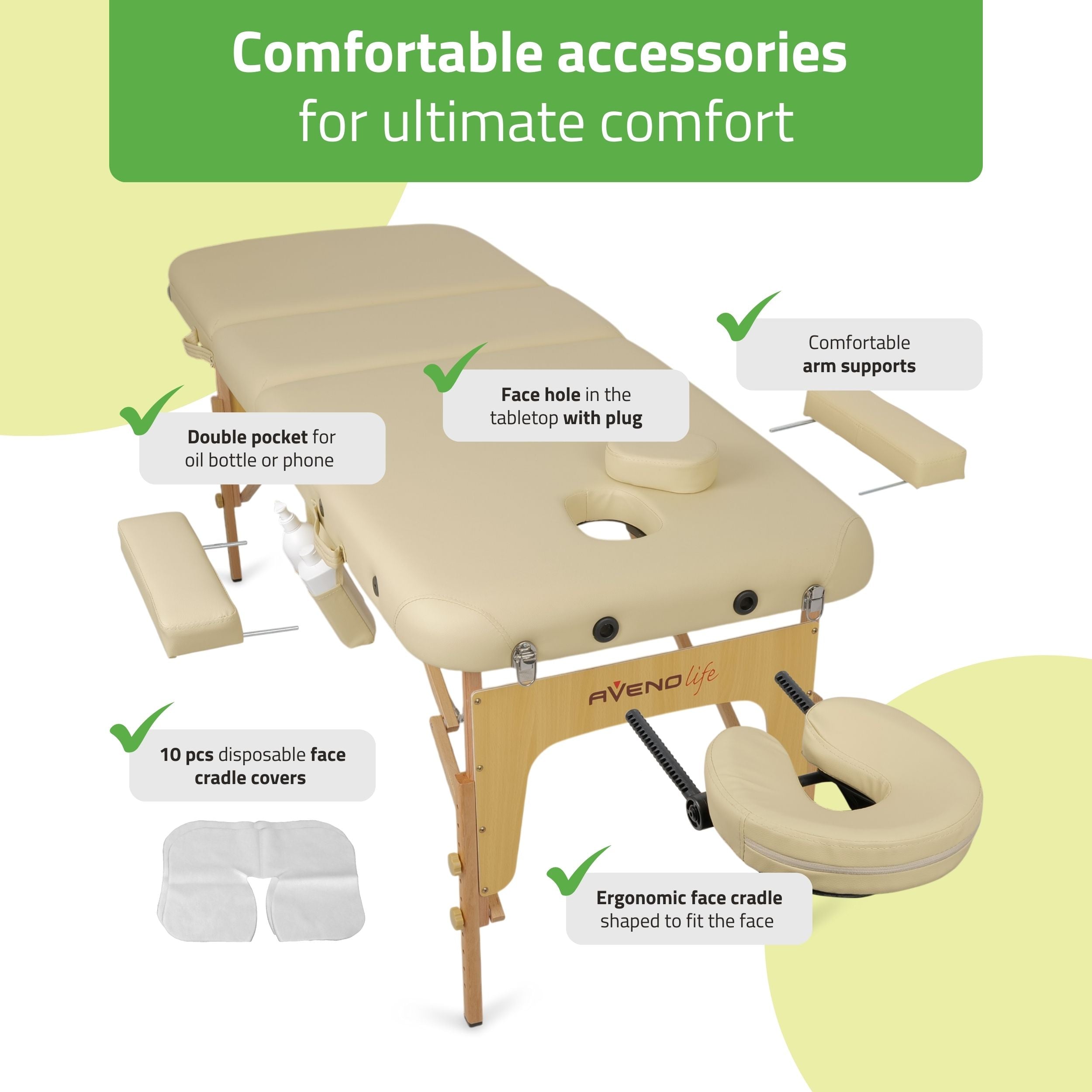 -2-Portable massage table Bianca Comfy Base K533 Beige-2