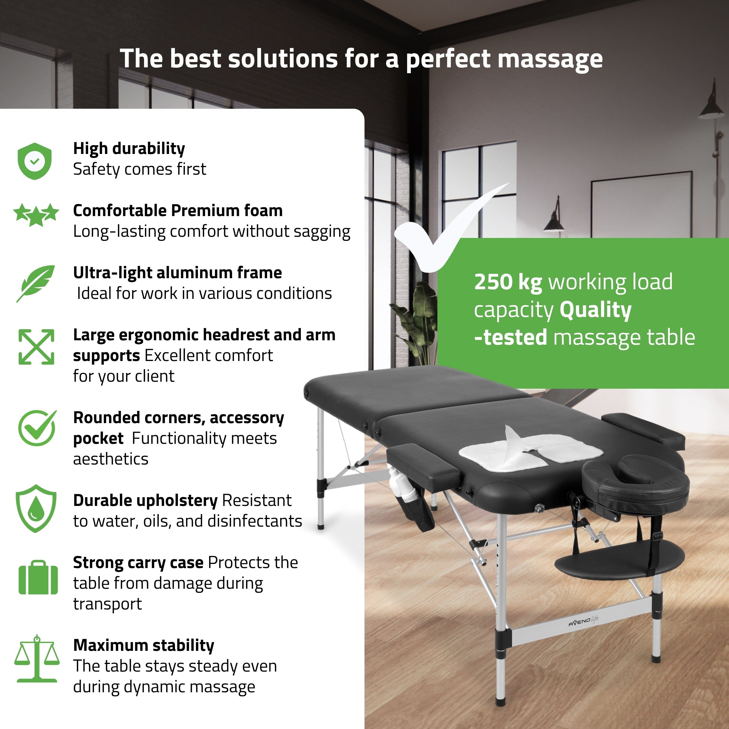 -1-Portable massage table Nadia 70 Comfy Base K515 Black-1
