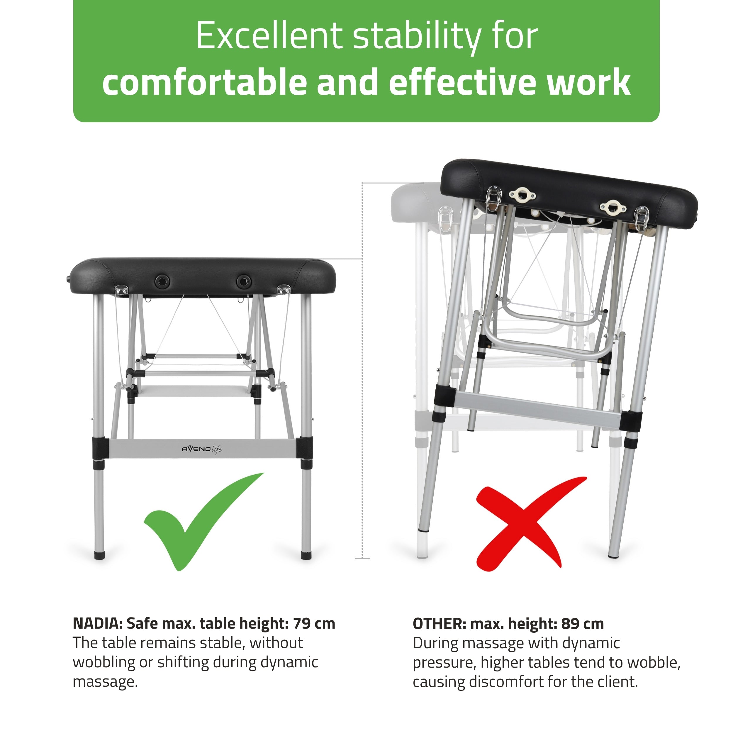 -5-Portable massage table Nadia 70 Comfy Base K515 Black-5