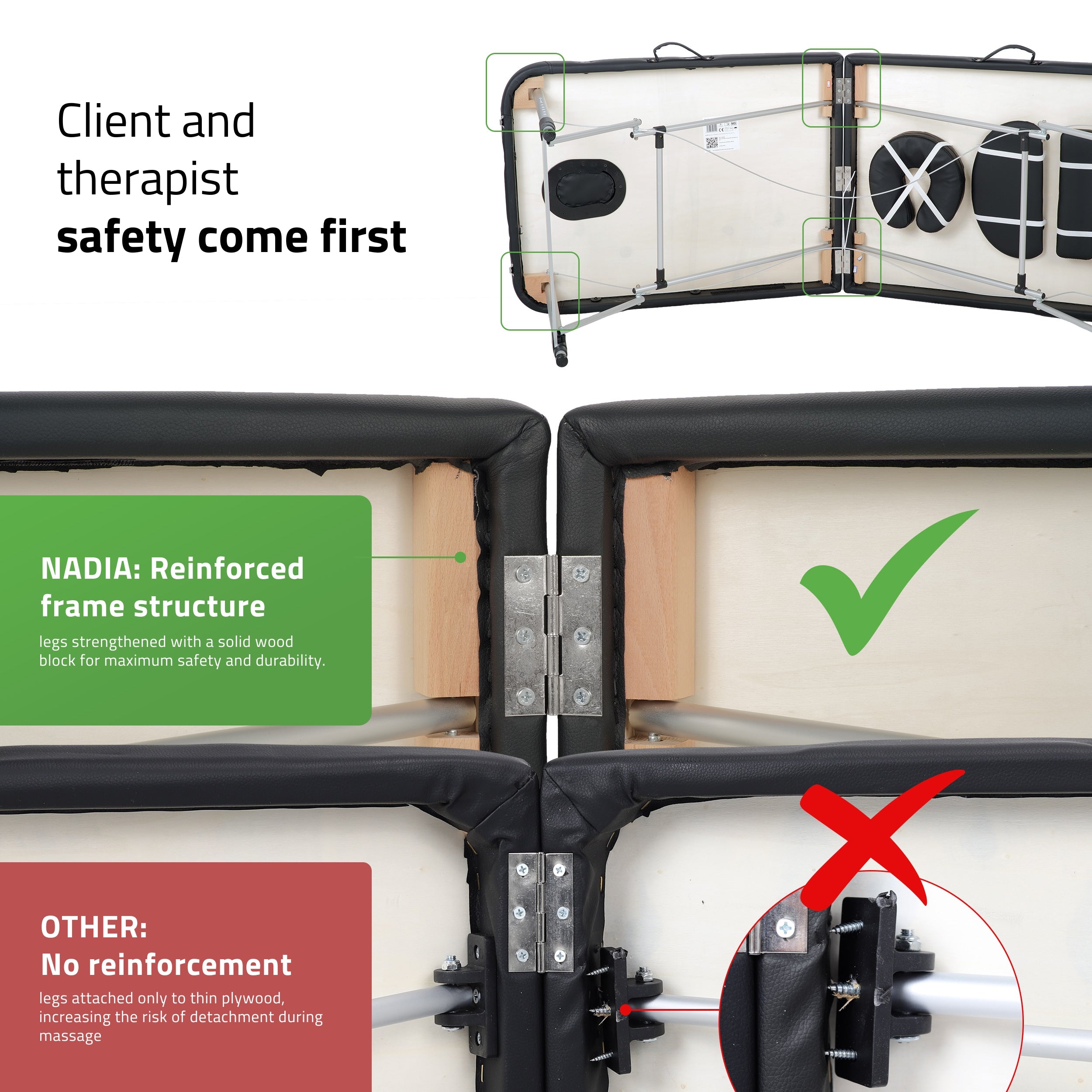 -8-Portable massage table Nadia 70 Comfy Base K515 Black-8
