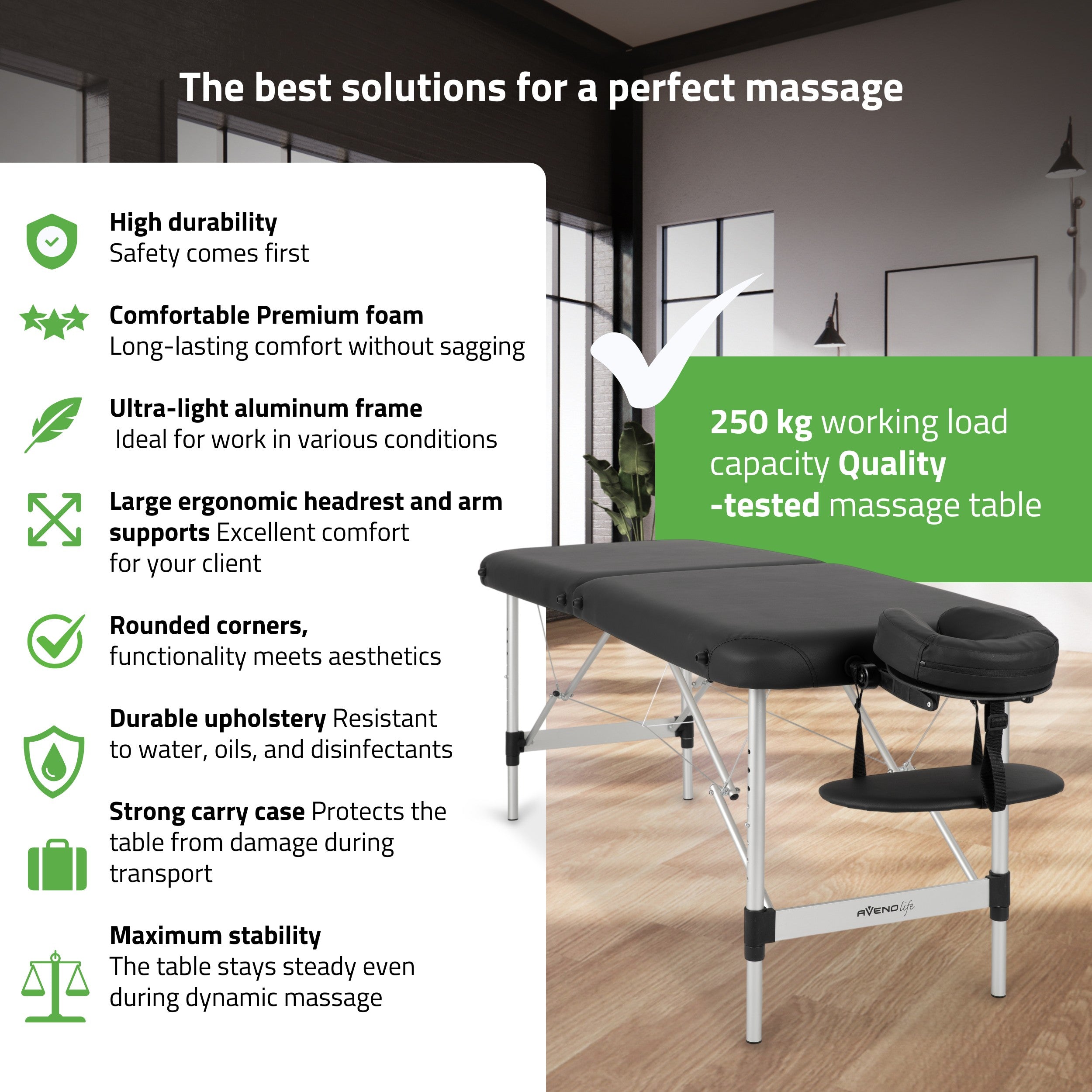 -1-Portable massage table Nina Comfy Base K515 Black-1