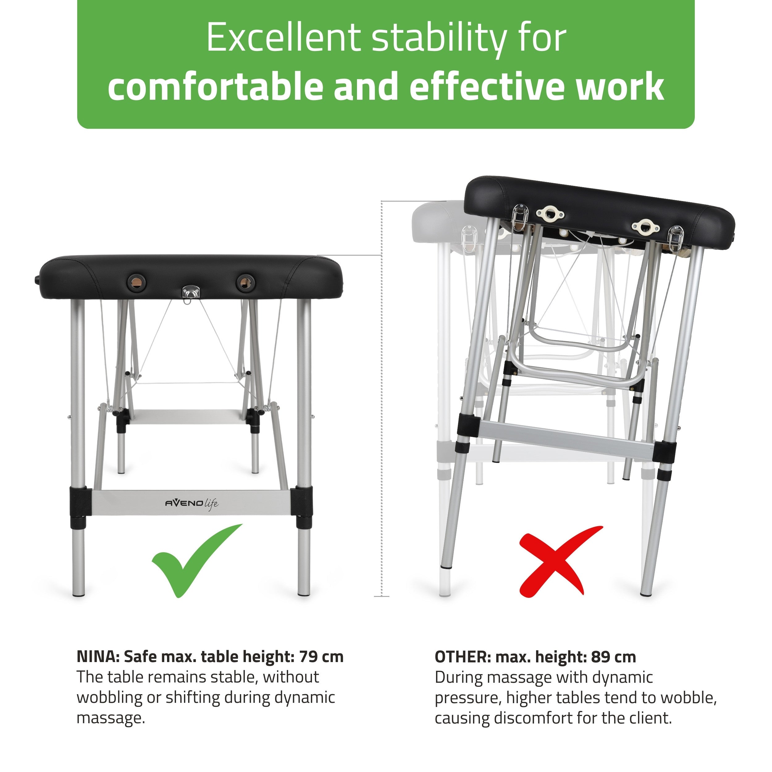 -5-Portable massage table Nina Comfy Base K515 Black-5