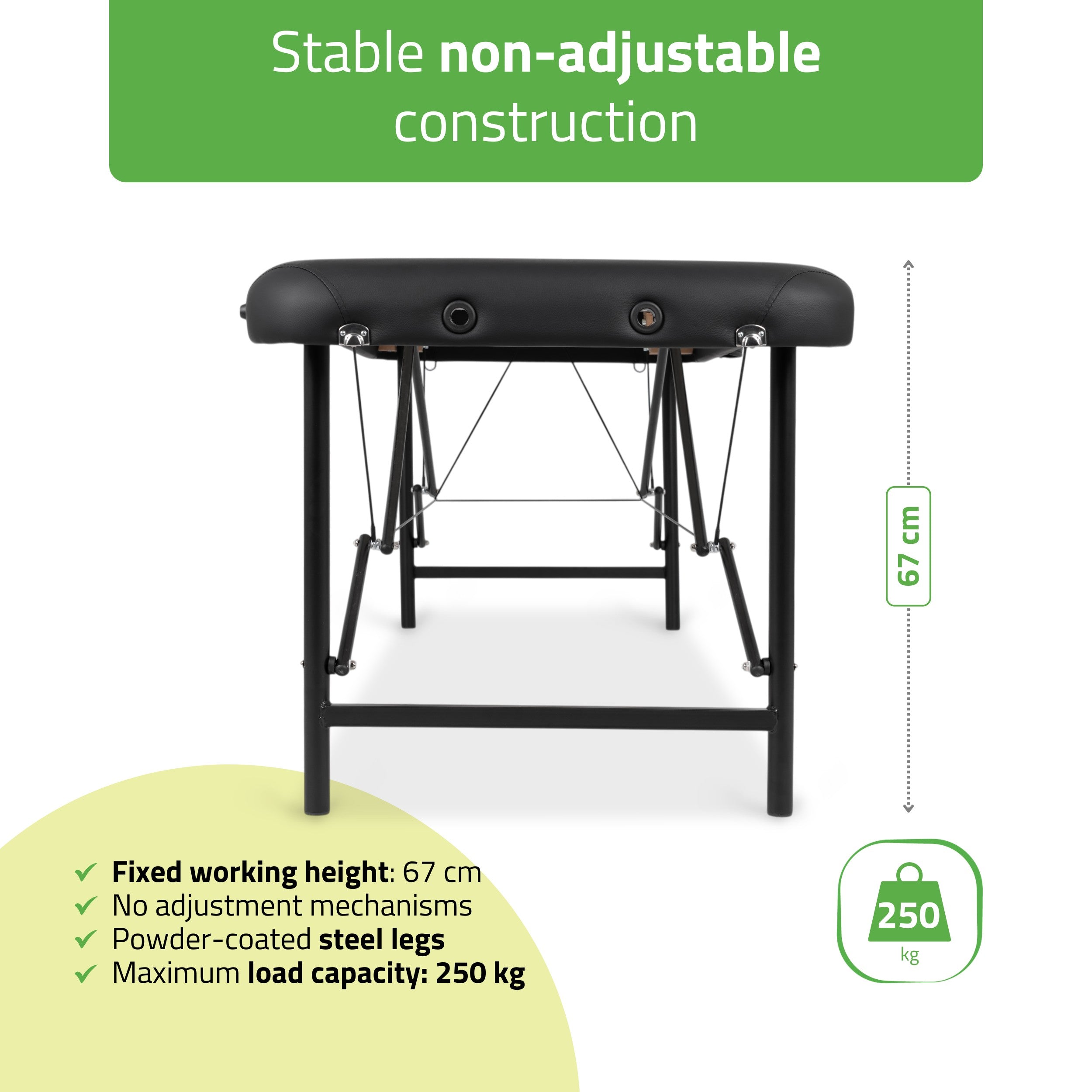 -2-Portable massage table Rico 60 cm Comfy Base k515 black-2
