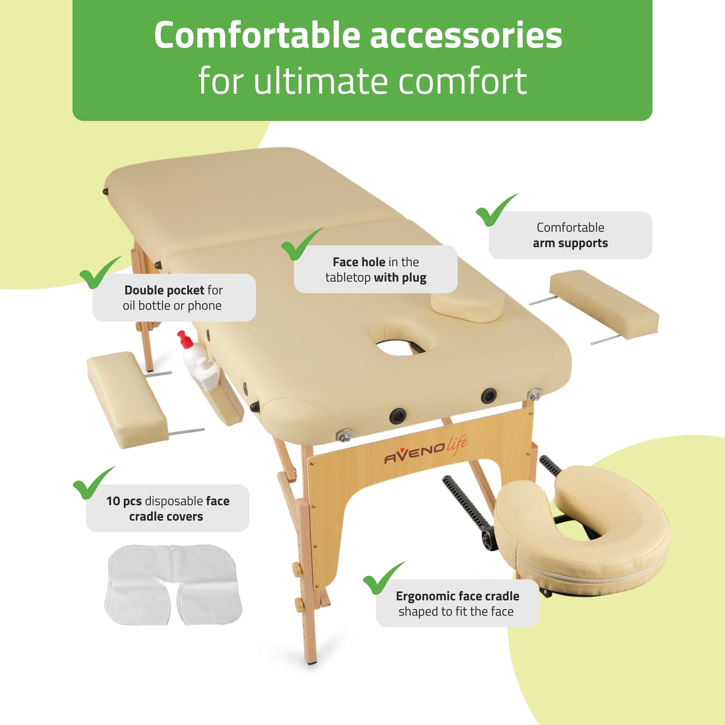 -2-Portable massage table Sofia Comfy Base K533 Beige-2