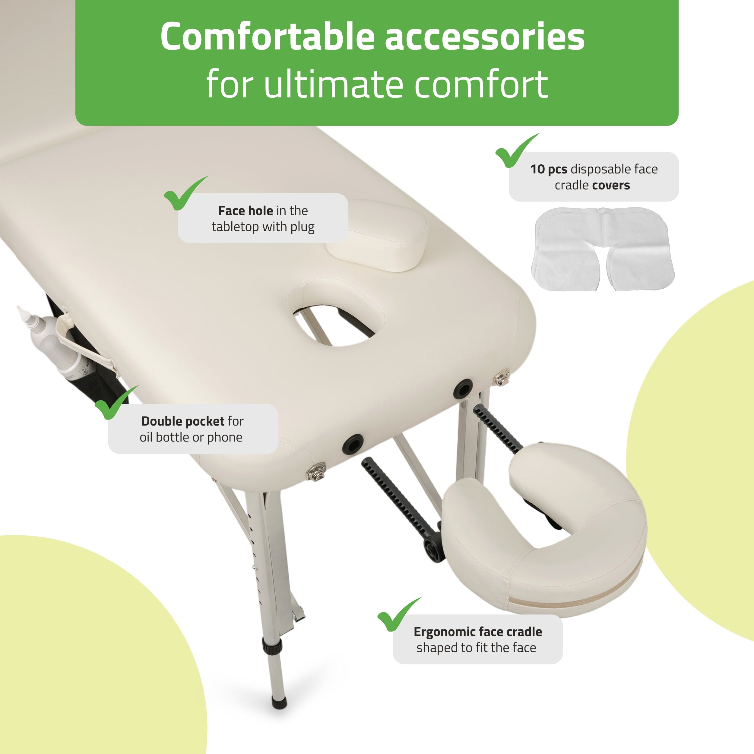 -2-Portable massage table Vera 60 Comfy Base K501 White-2