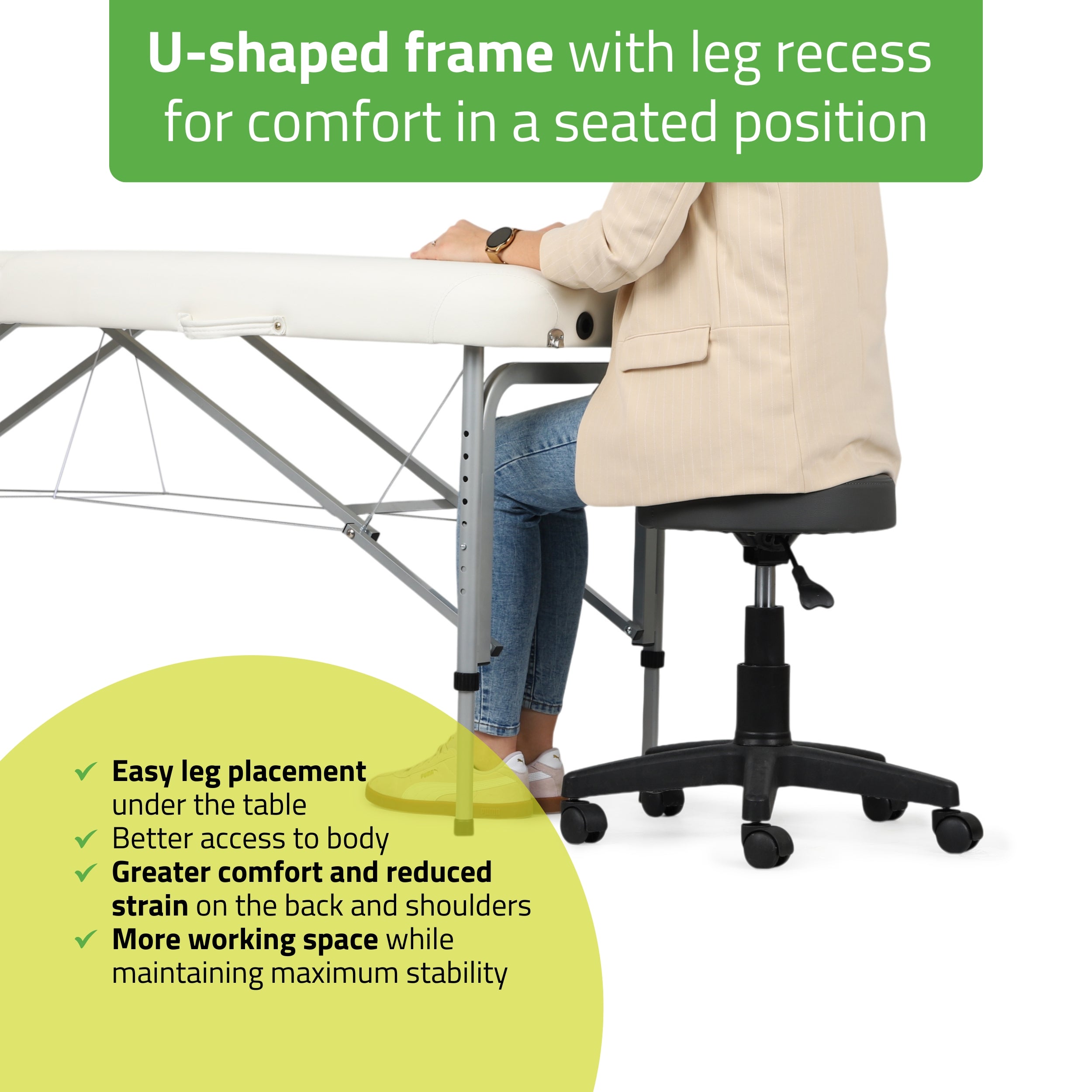-3-Portable massage table Vera 60 Comfy Base K501 White-3