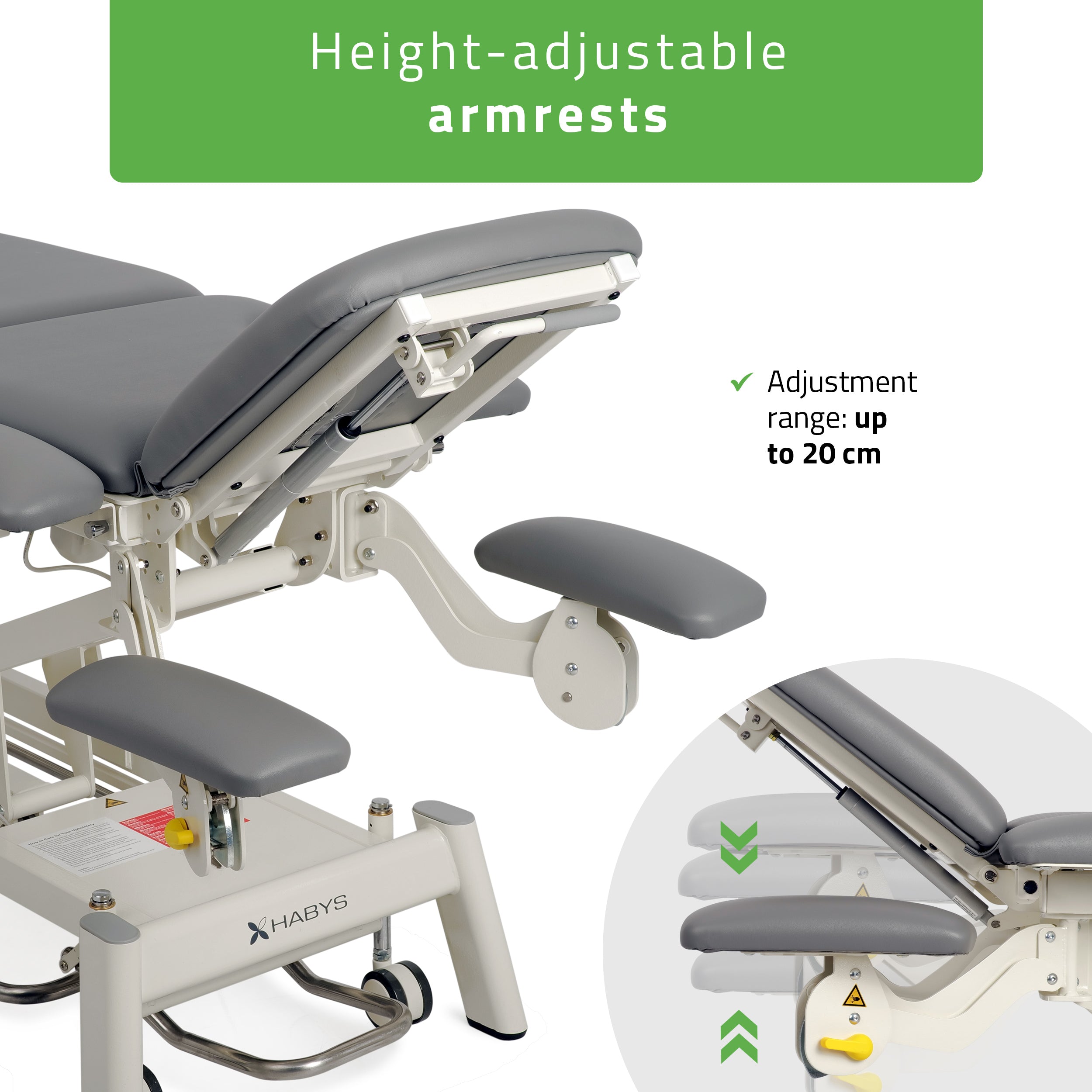 -10-Proxima X7 therapy table, electric height adjustment with foot control bar, ERGO cushion, Touch Core k322 gray-10