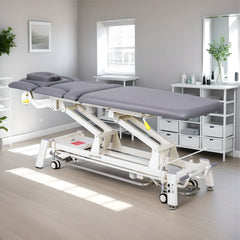 -1-Proxima X7 therapy table, electric height adjustment with foot control bar, ERGO cushion, Touch Core k322 gray-1