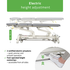 -2-Proxima X7 therapy table, electric height adjustment with foot control bar, ERGO cushion, Touch Core k322 gray-2