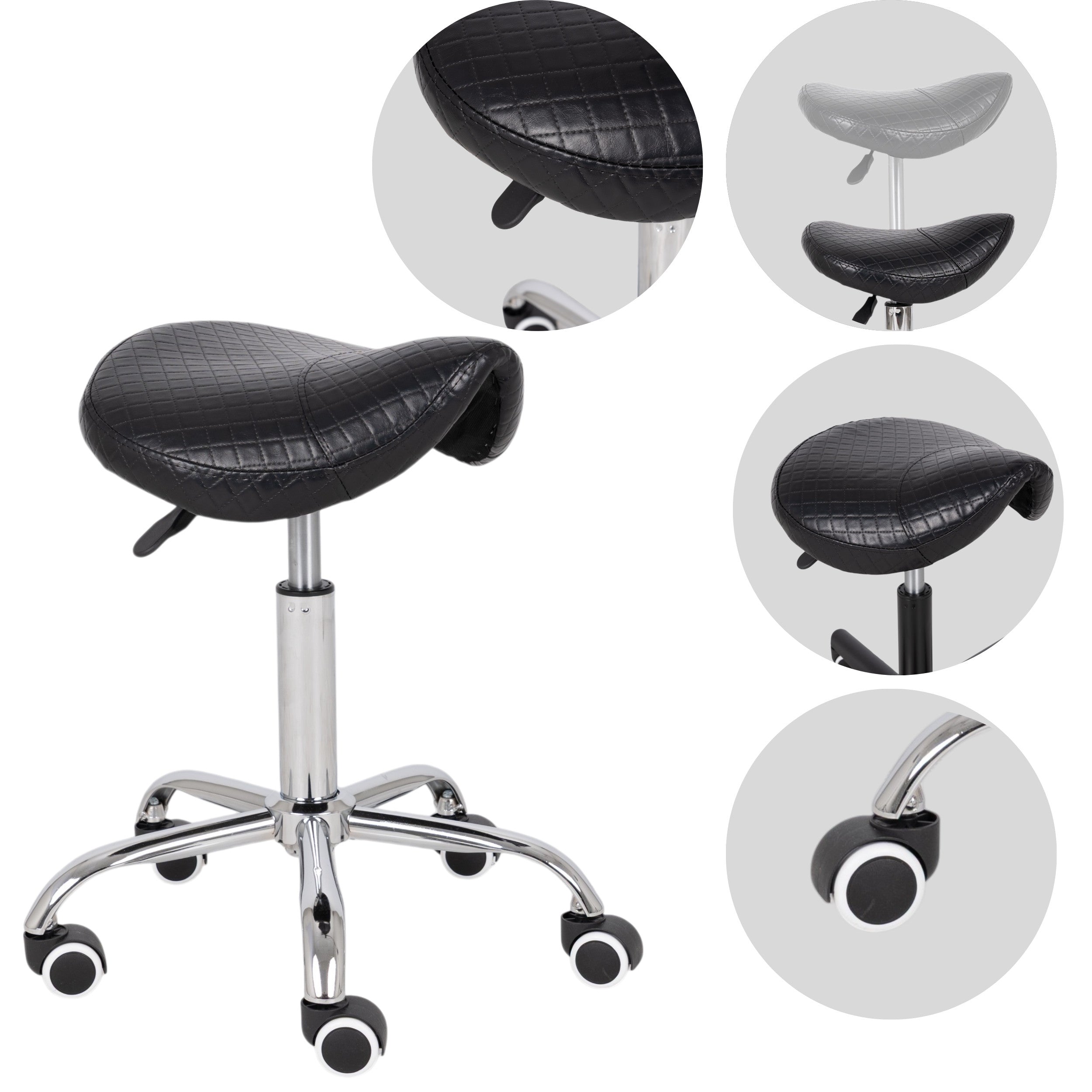 --Saddle stool LOFI, Comfy Base k515 quilted black-