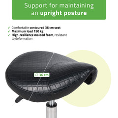 -1-Saddle stool LOFI, Comfy Base k515 quilted black-1